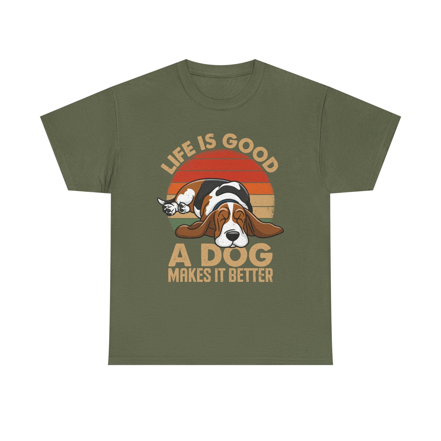 Life Is Good "A Dog Makes It Better" T-Shirt — Cute Retro Dog Lover Tee