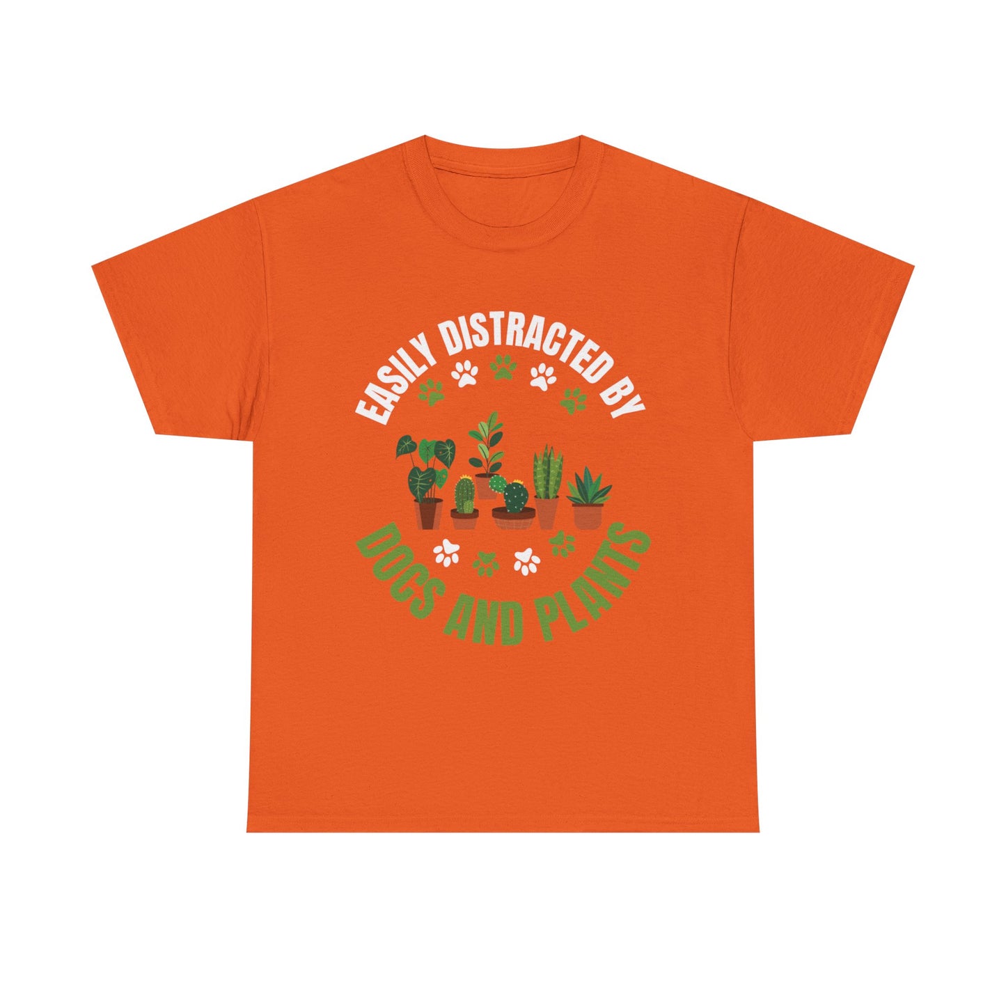 T‑Shirt — "Easily Distracted by Dogs and Plants" Graphic Tee for Dog Lovers & Plant Parents