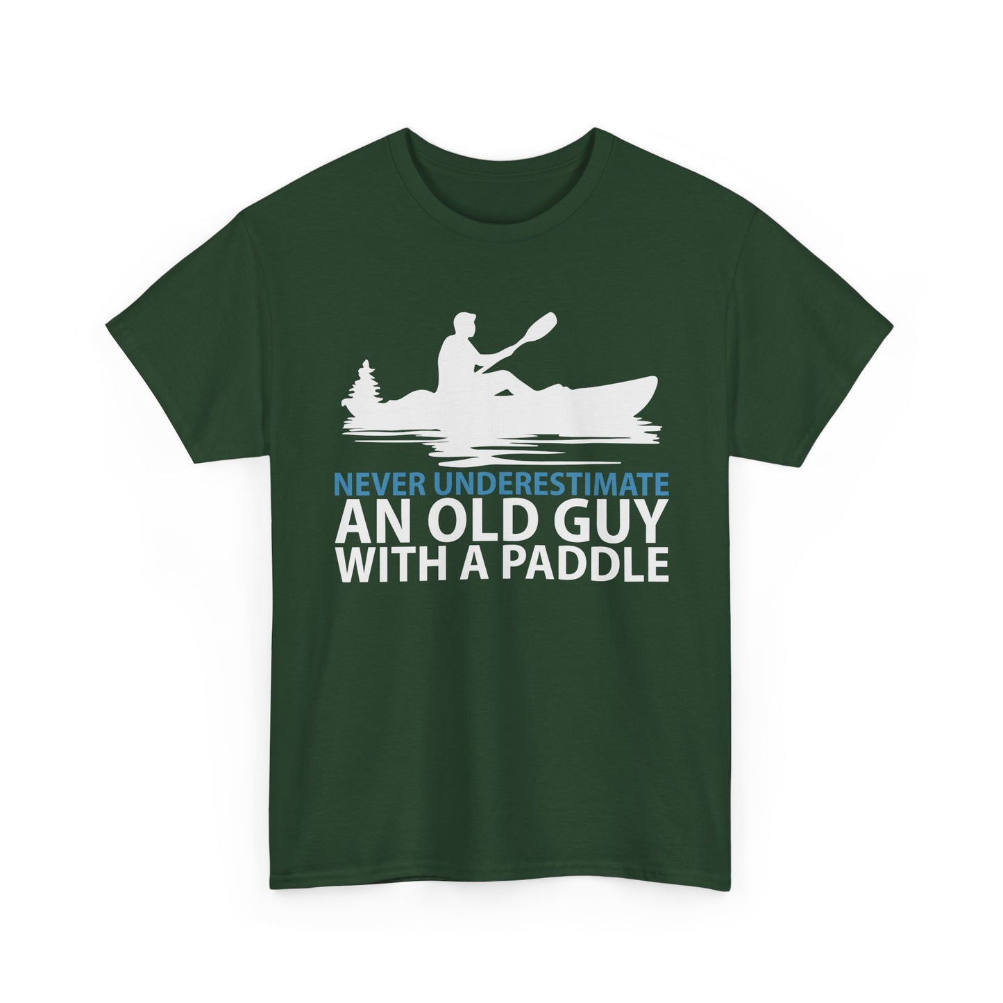 Kayak T-Shirt — "Never Underestimate An Old Guy With A Paddle" Vintage Paddleboarding Tee
