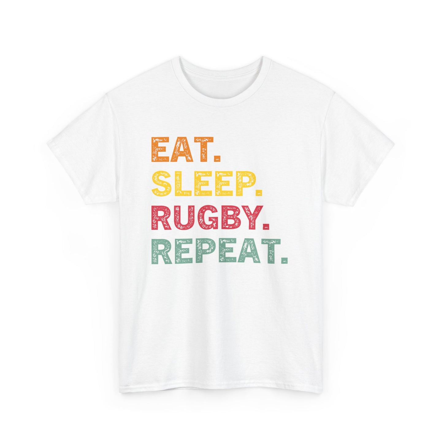Rugby T-Shirt – "Eat. Sleep. Rugby. Repeat." Graphic Tee for Players & Fans