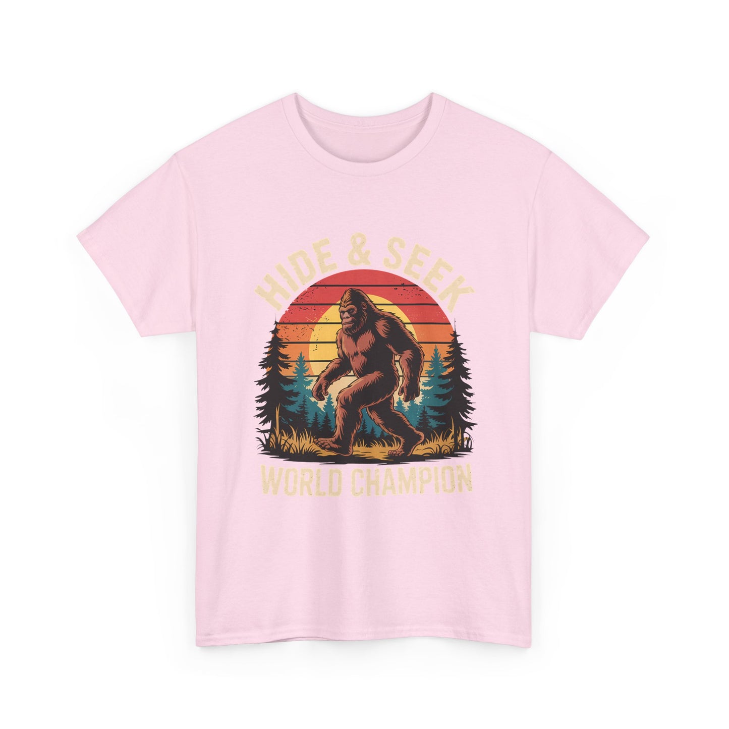 Hide & Seek World Champion T-Shirt — Funny Bigfoot Sasquatch Graphic Tee