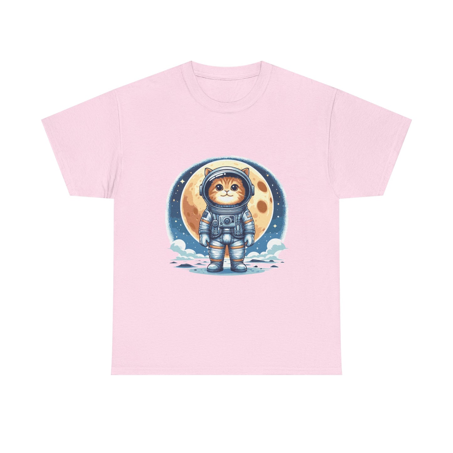 Astronaut Cat T-Shirt – Cute Space Kitty Tee with Moon