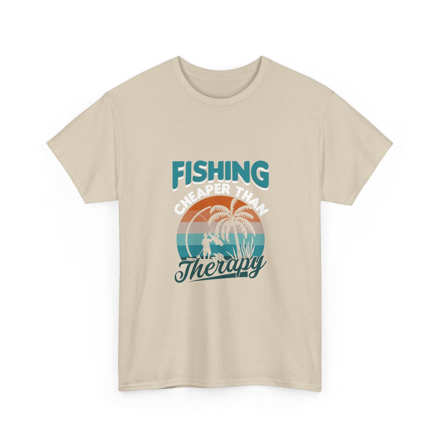 Fishing Cheaper Than Therapy T-Shirt — Retro Palm Beach Fishing Tee