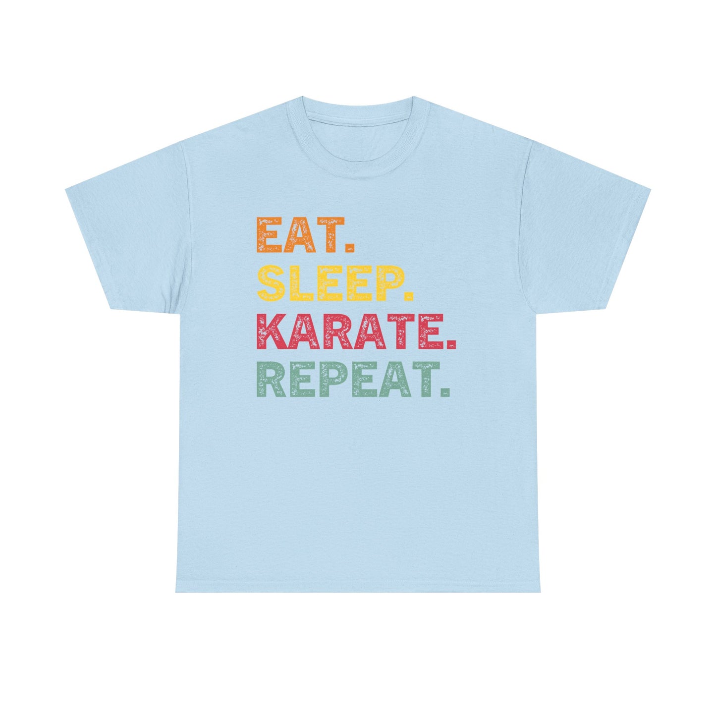 Karate T-Shirt - Eat. Sleep. Karate. Repeat. Retro Martial Arts Tee