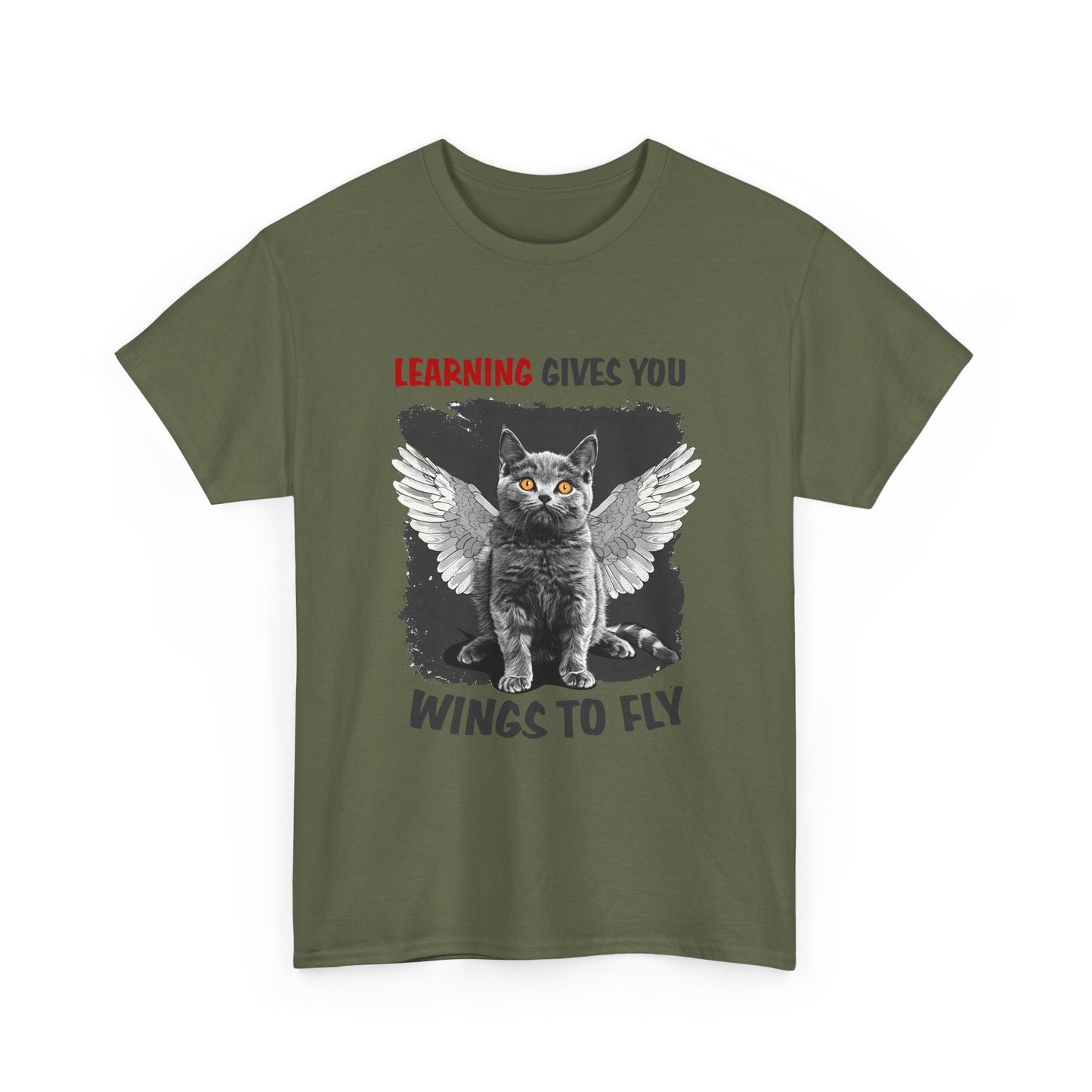 Learning Gives You Wings To Fly Cat T-Shirt