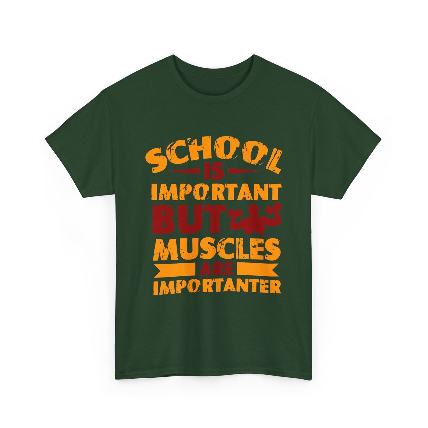 Muscles Are Importanter T-Shirt — Funny Gym Quote Tee