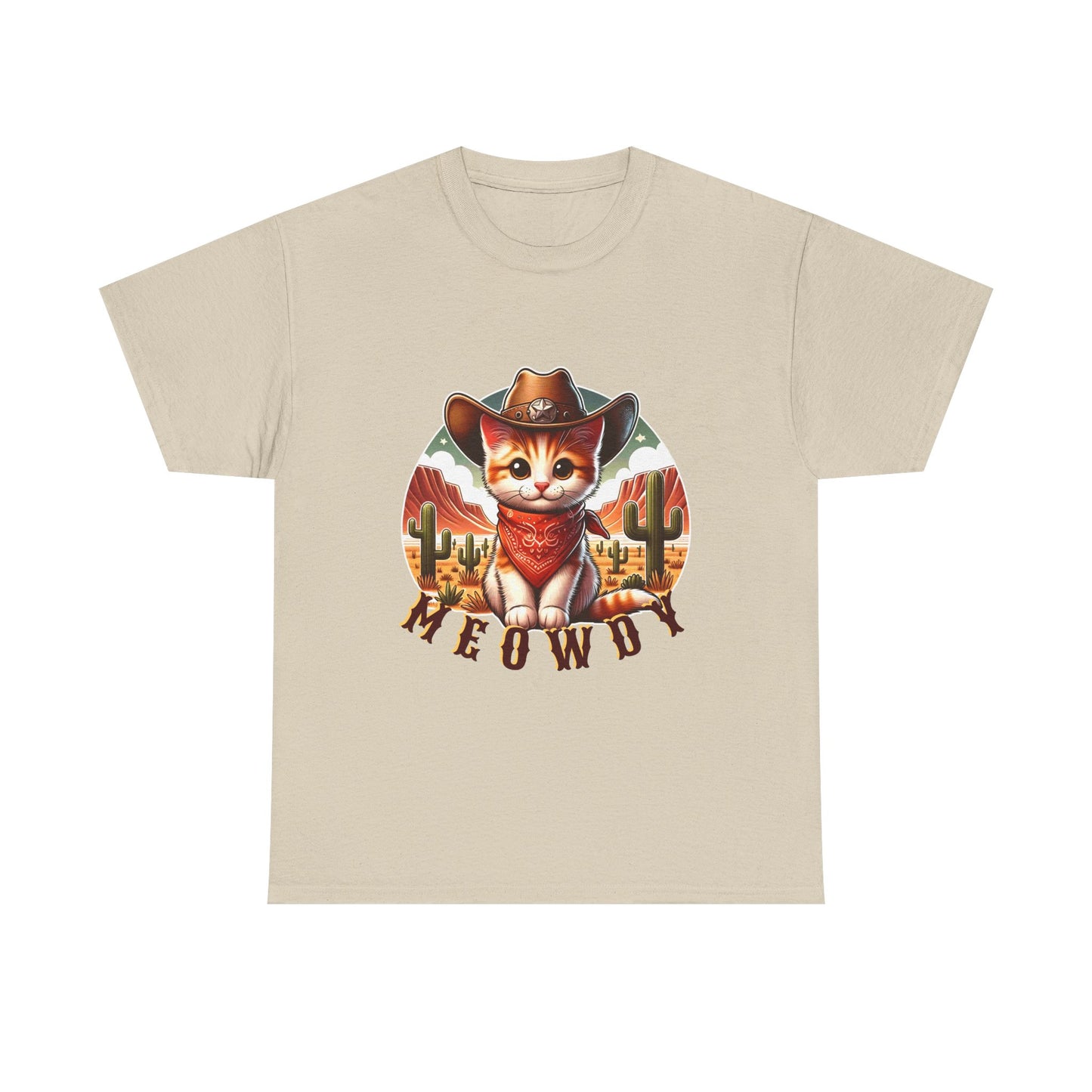 Cat Cowboy Tee — "Meowdy" Western Kitten Graphic T-Shirt