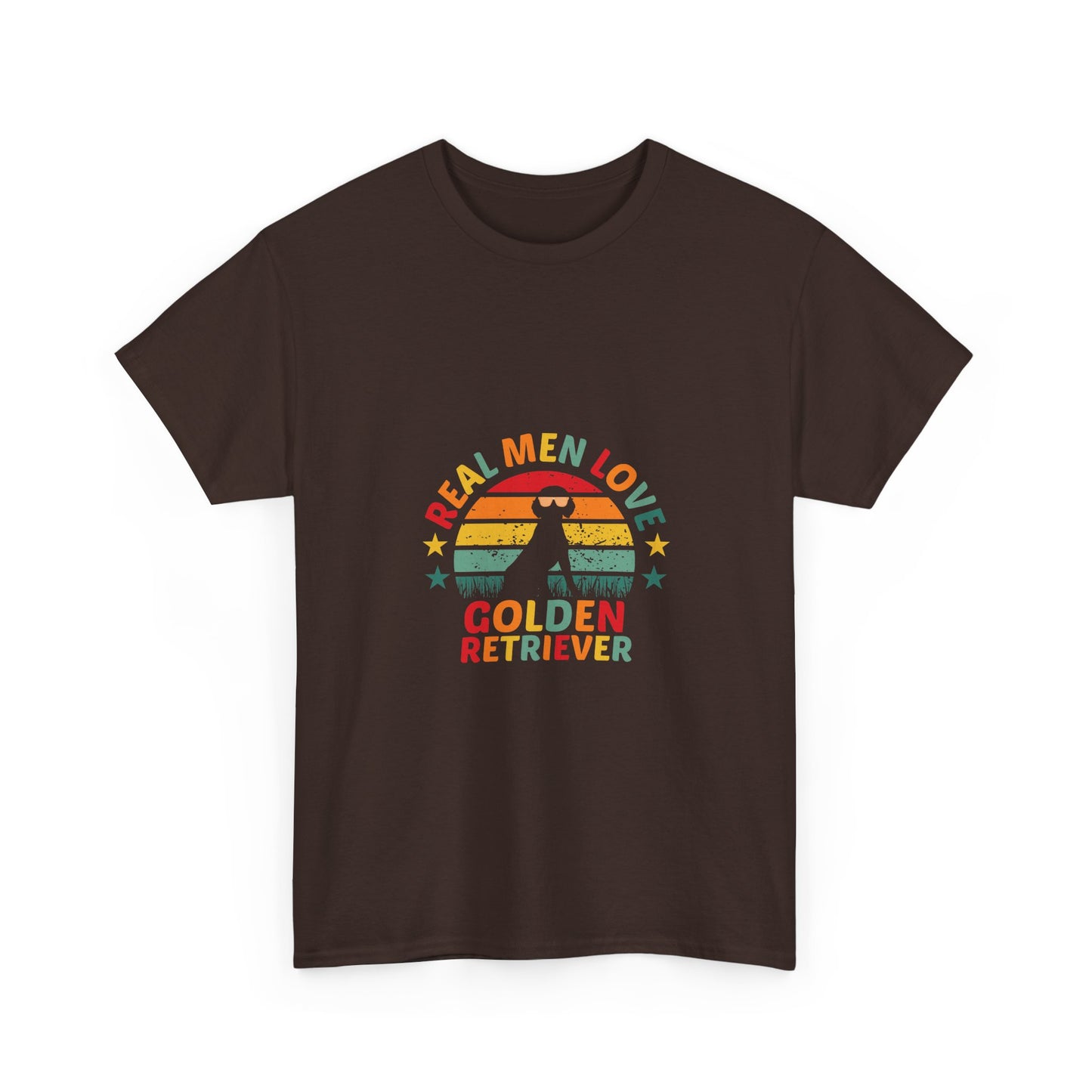 T-Shirt — "Real Men Love Golden Retriever" Retro Dog Tee