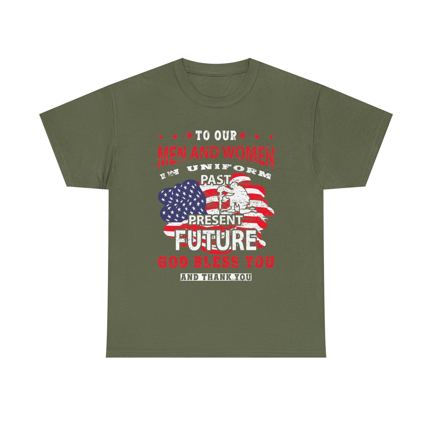 Veterans Tribute T-Shirt — "To Our Men and Women" American Flag Military Tee