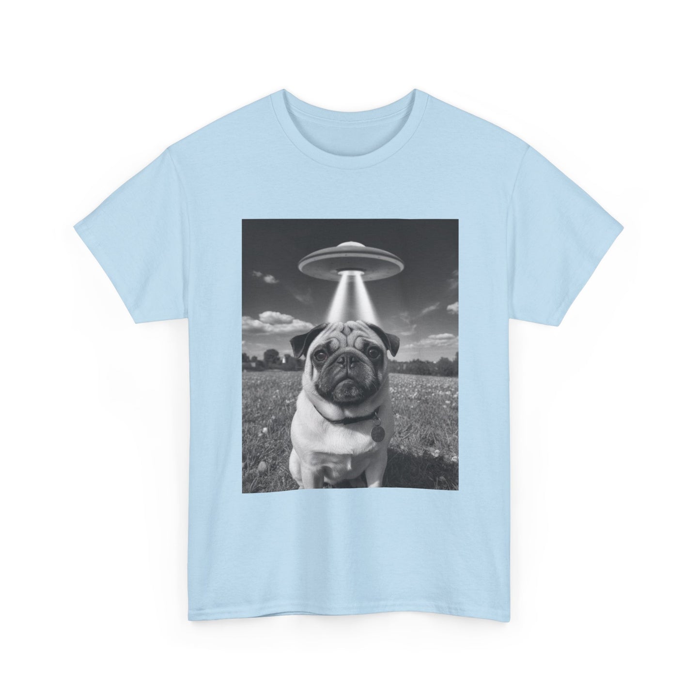 Pug Abduction Tee - Funny UFO Dog Graphic Shirt