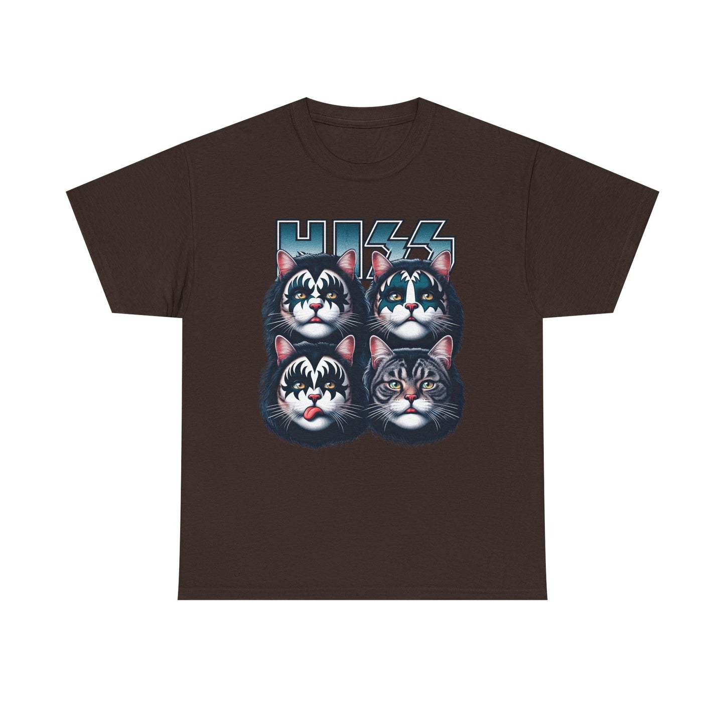 KISS-Style Rock Cat Band T-Shirt