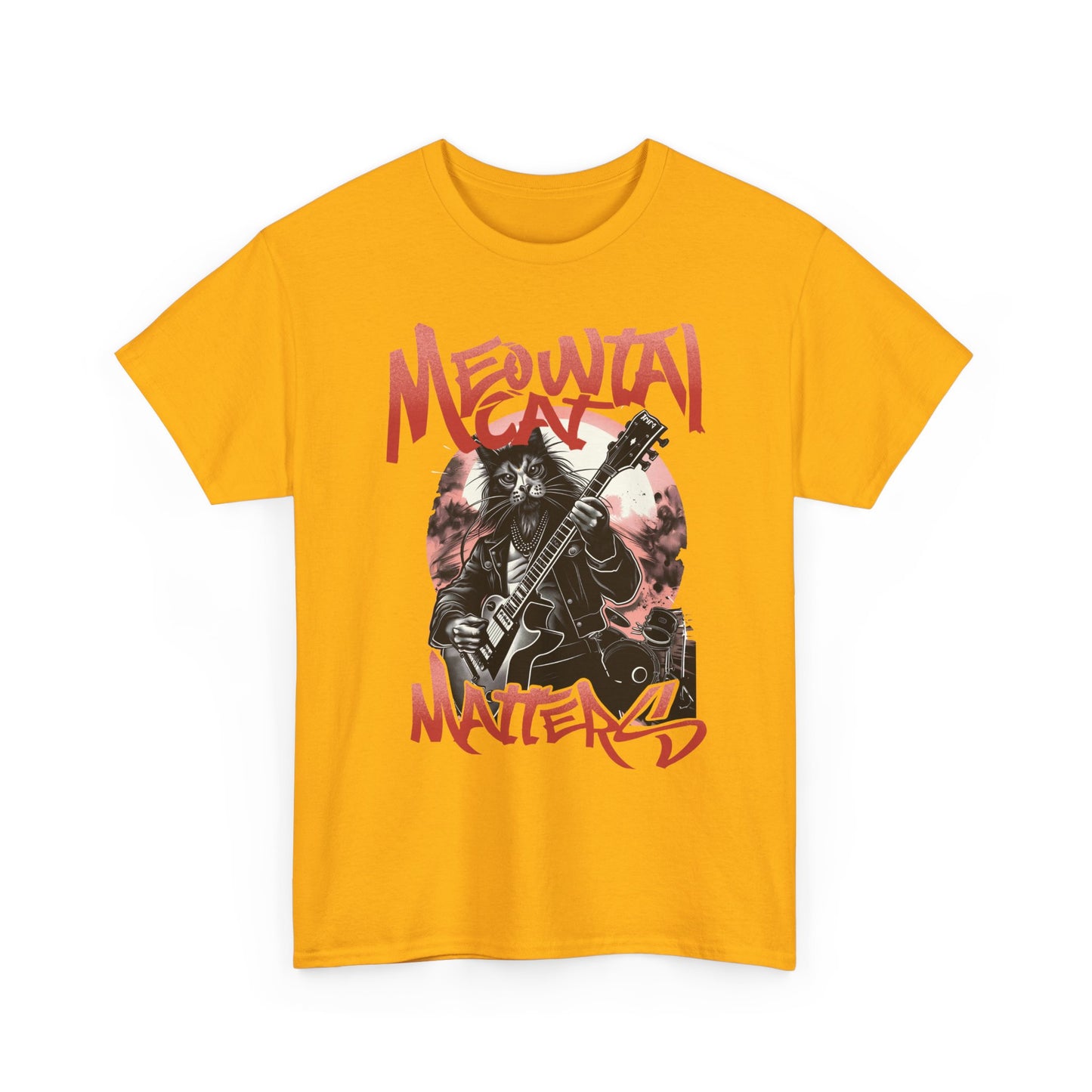 Cat Metal T-Shirt – “Meowtal Matters” Rock Guitar Cat Tee