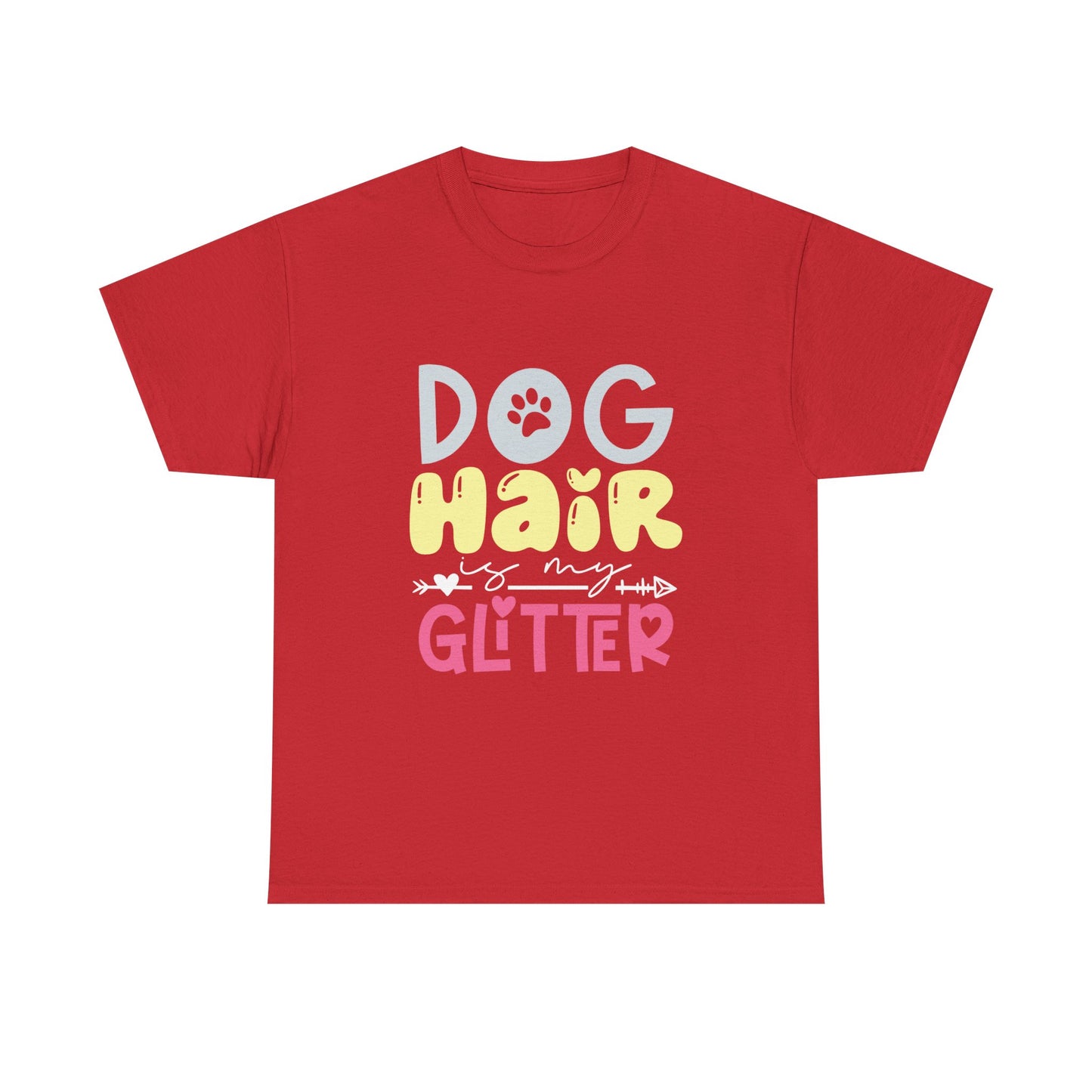 Dog Hair Glitter T-Shirt — Cute Paw Print Pet Lover Tee