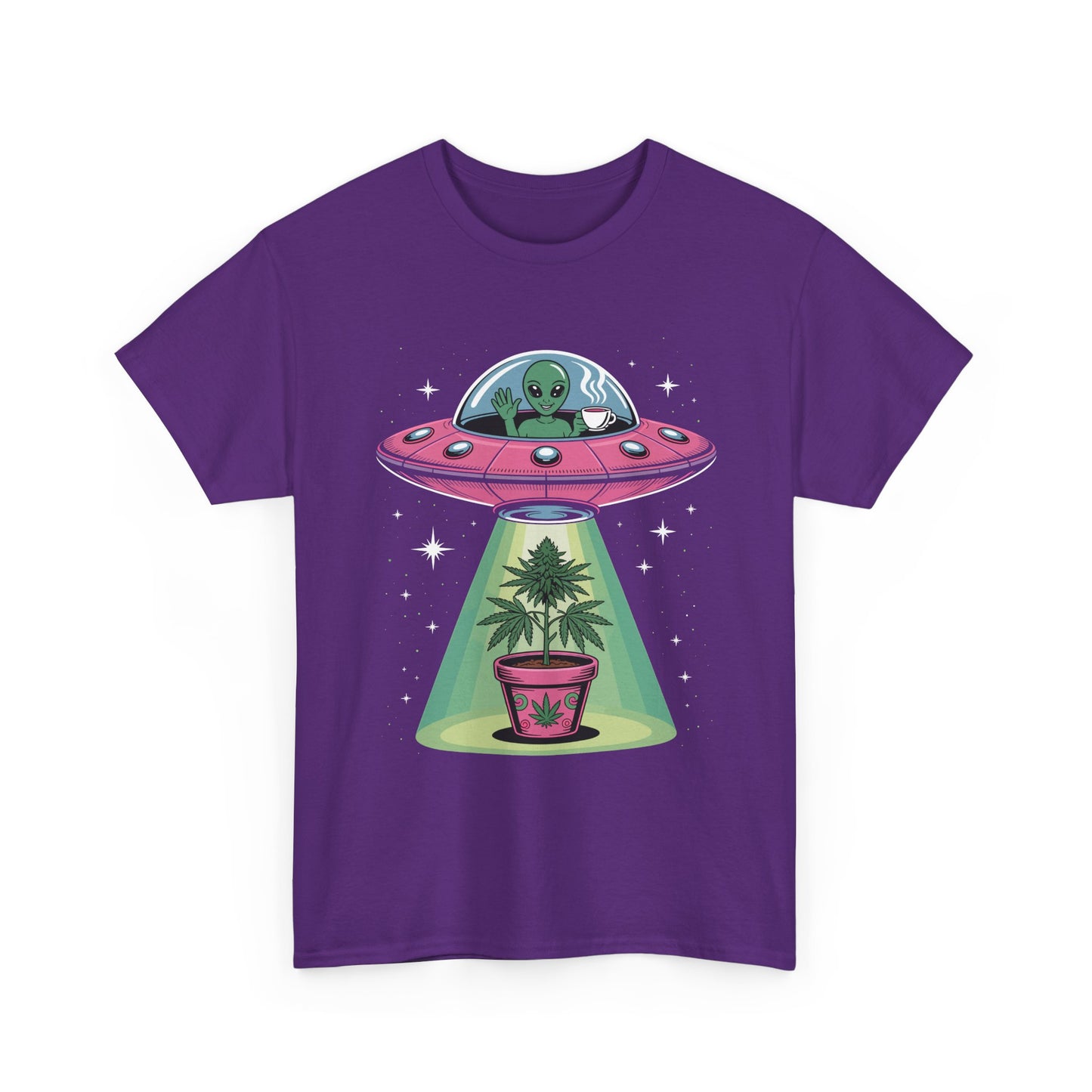 Alien UFO Plant Tee — Cute Extraterrestrial Plant Abduction Graphic T-Shirt