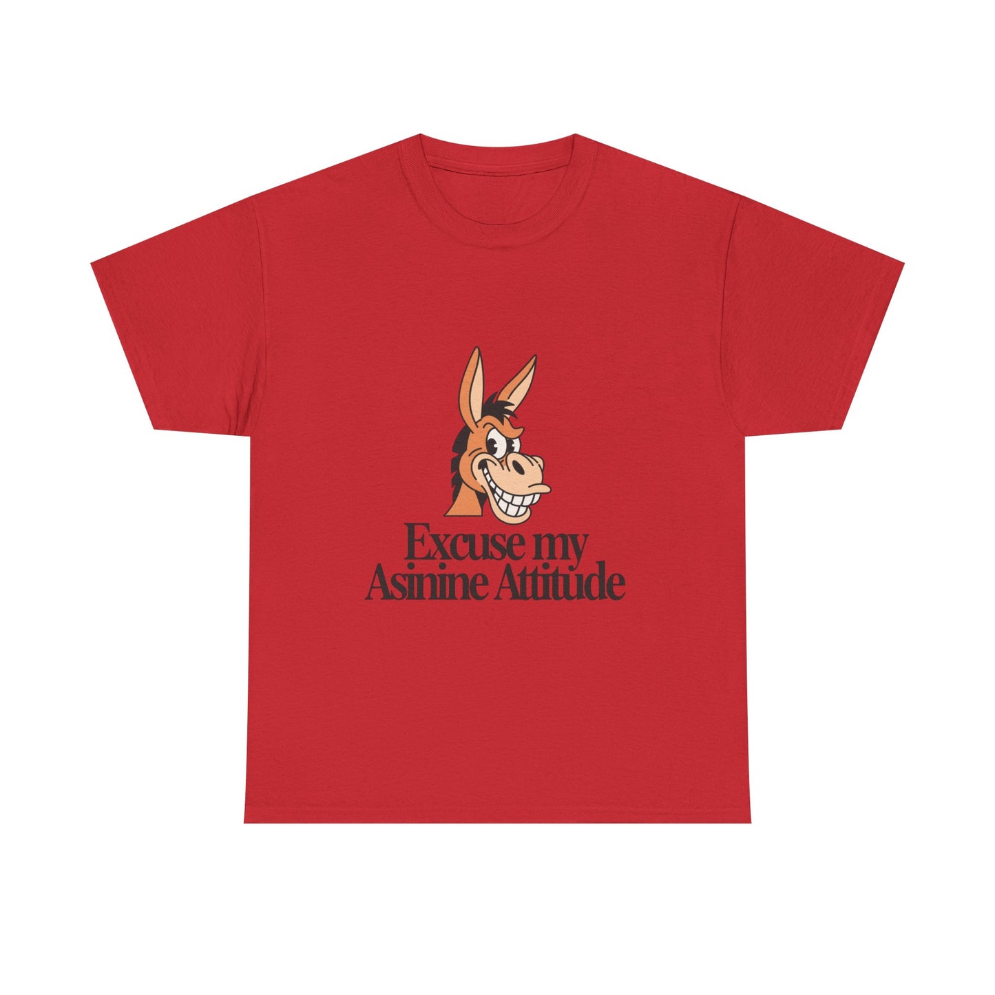 Funny Donkey Tee — "Excuse My Asinine Attitude" Casual Graphic T-Shirt
