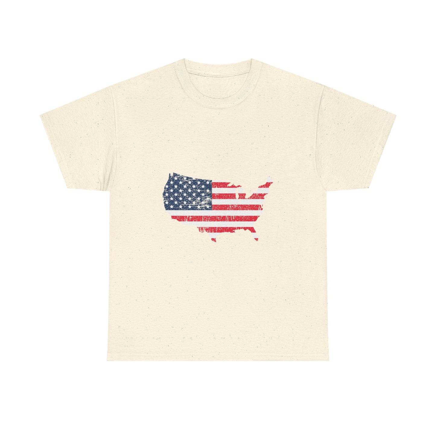 USA Flag Map T-Shirt — Distressed American Flag Outline Tee