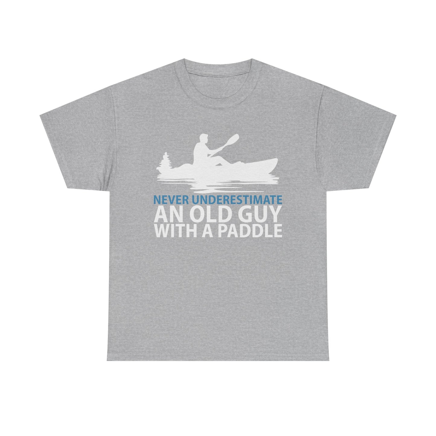 Kayak T-Shirt — "Never Underestimate An Old Guy With A Paddle" Vintage Paddleboarding Tee