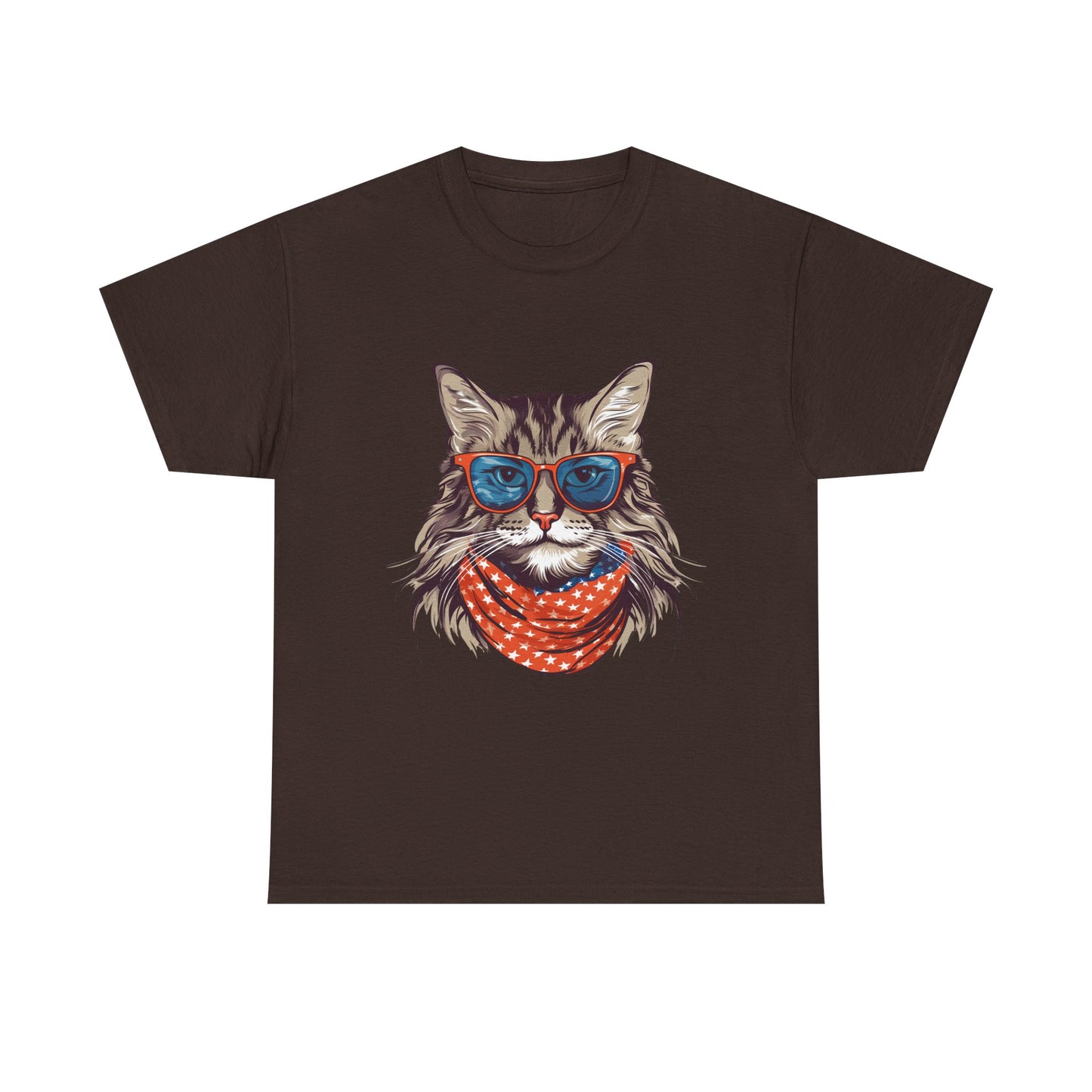 Cat with Sunglasses & Bandana T-Shirt — Cool Retro Cat Graphic Tee