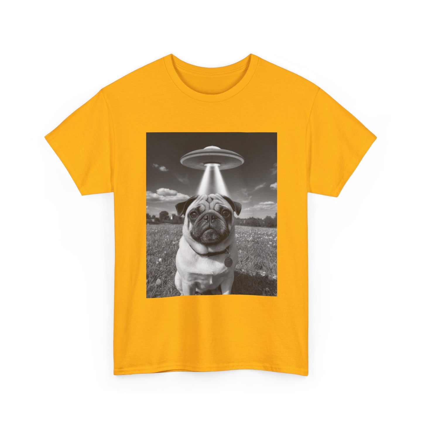 Pug Abduction Tee - Funny UFO Dog Graphic Shirt