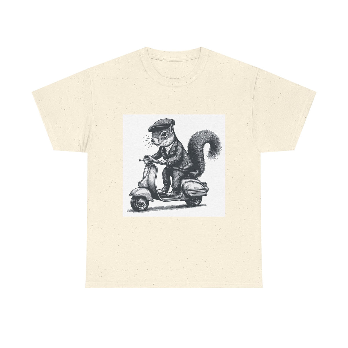 Squirrel on Scooter T-Shirt — Retro Riding Animal Tee