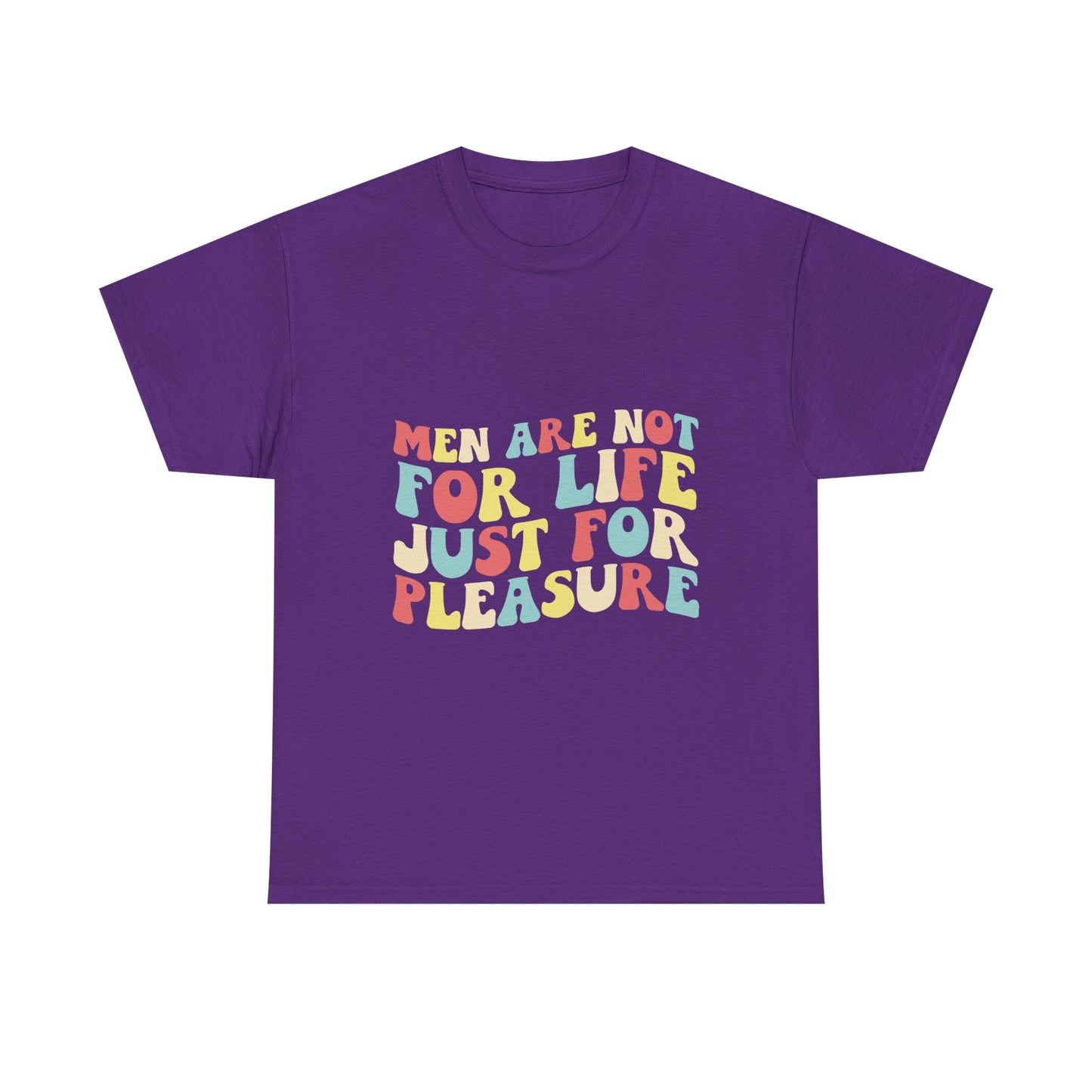 T-Shirt — "Men Are Not For Life Just For Pleasure" Retro Colorblock Graphic Tee