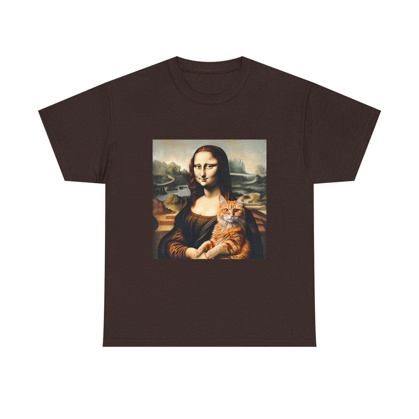 T-Shirt — Mona Lisa Holding a Cat Graphic Tee
