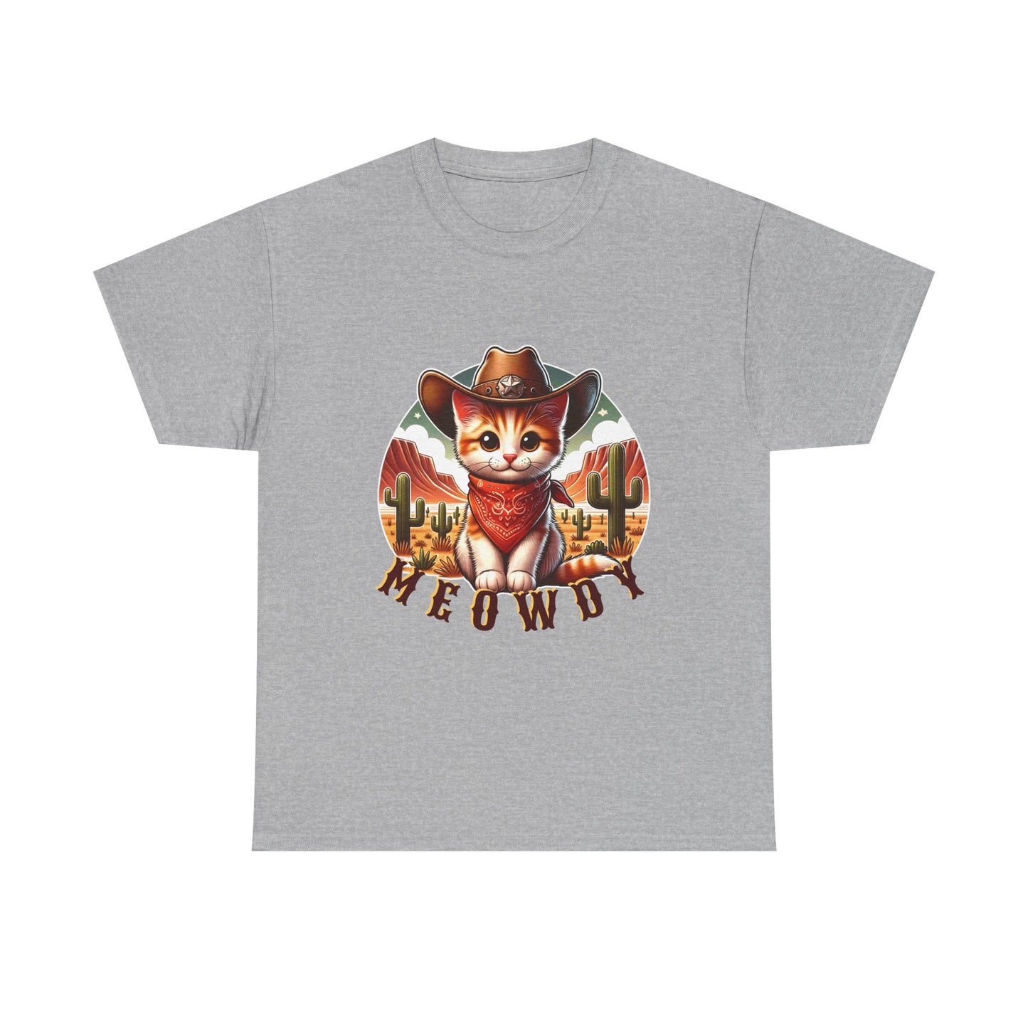 Cat Cowboy Tee — "Meowdy" Western Kitten Graphic T-Shirt