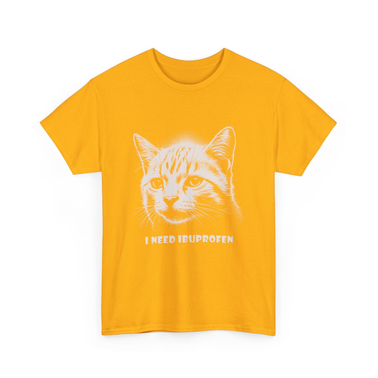 Cat Graphic Tee — "I Need Ibuprofen" Funny Vintage Cat T-Shirt