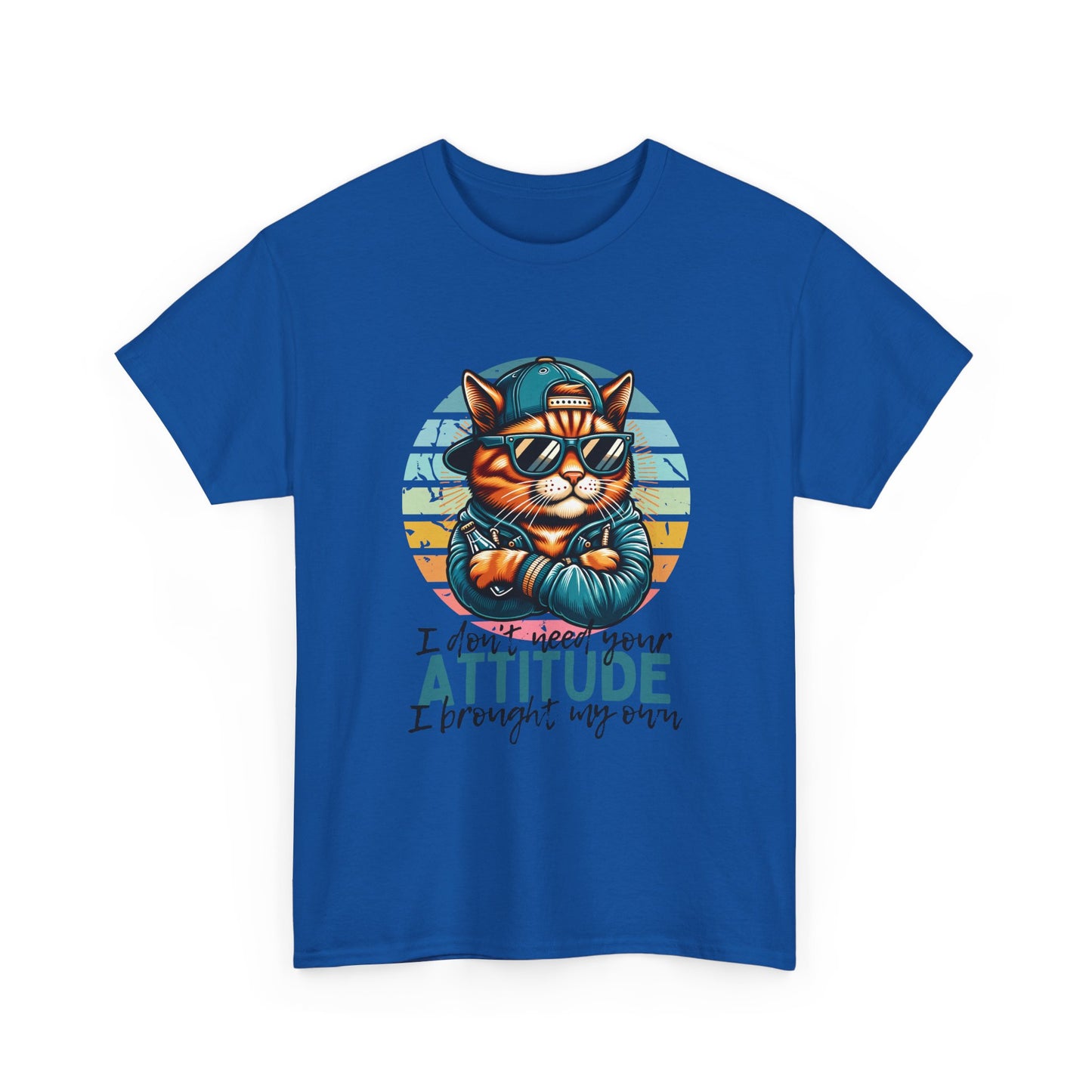 Cat Attitude T-Shirt – Retro Cool Cat Graphic Tee ("I didn’t lose my attitude, I brought my own")