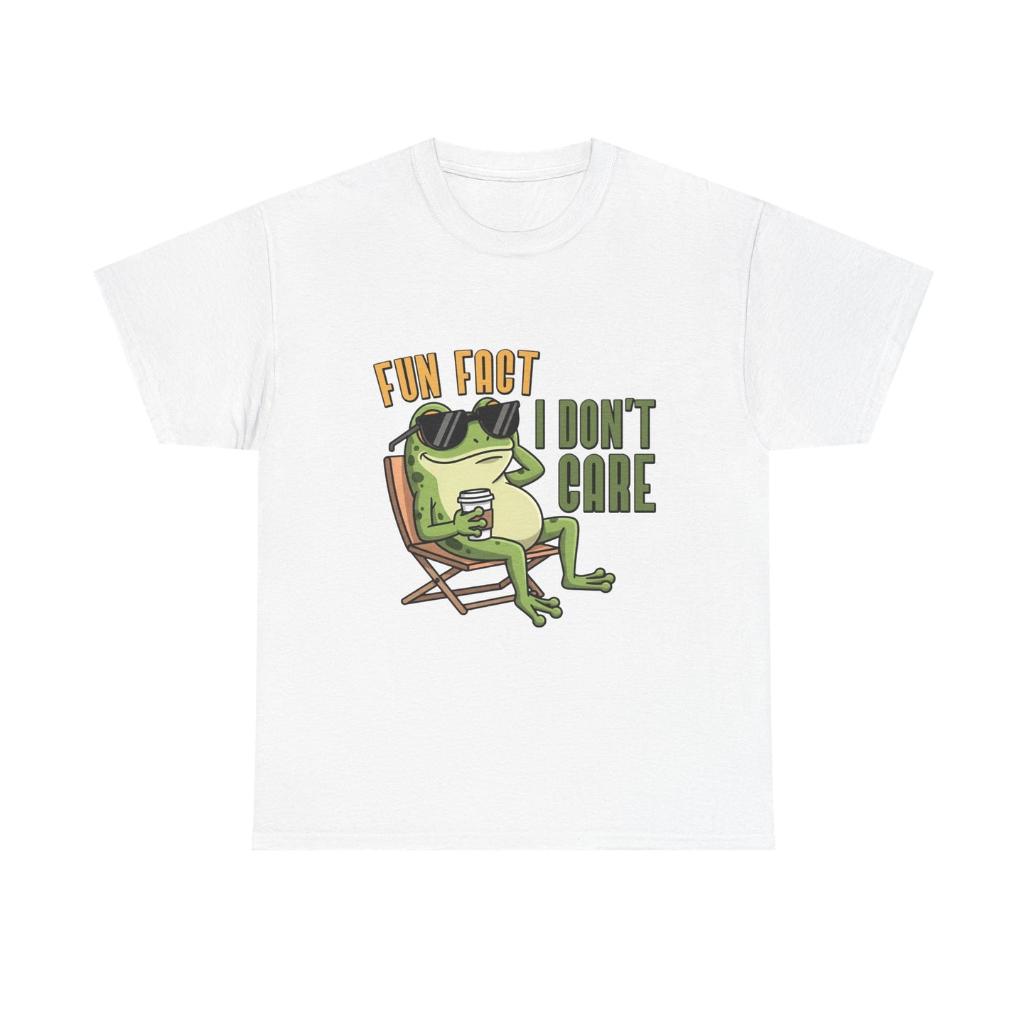 T-Shirt — 'Fun Fact I Don't Care' Relaxed Frog Graphic Tee