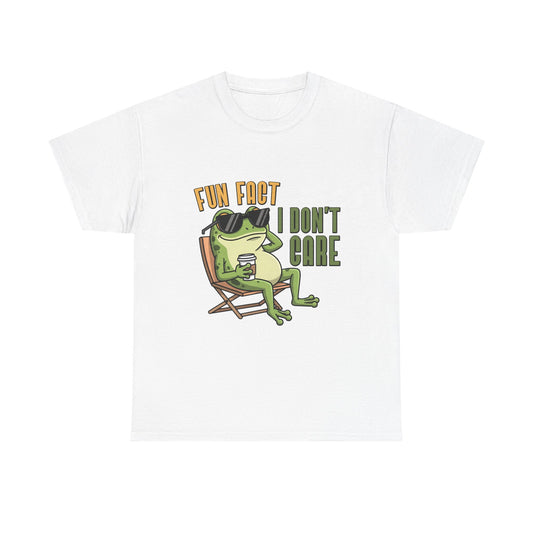 T-Shirt — 'Fun Fact I Don't Care' Relaxed Frog Graphic Tee