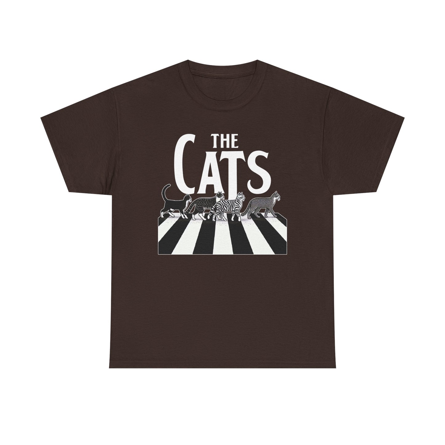Cats Crossing T‑Shirt — Retro Black & White Cat Walk Graphic Tee