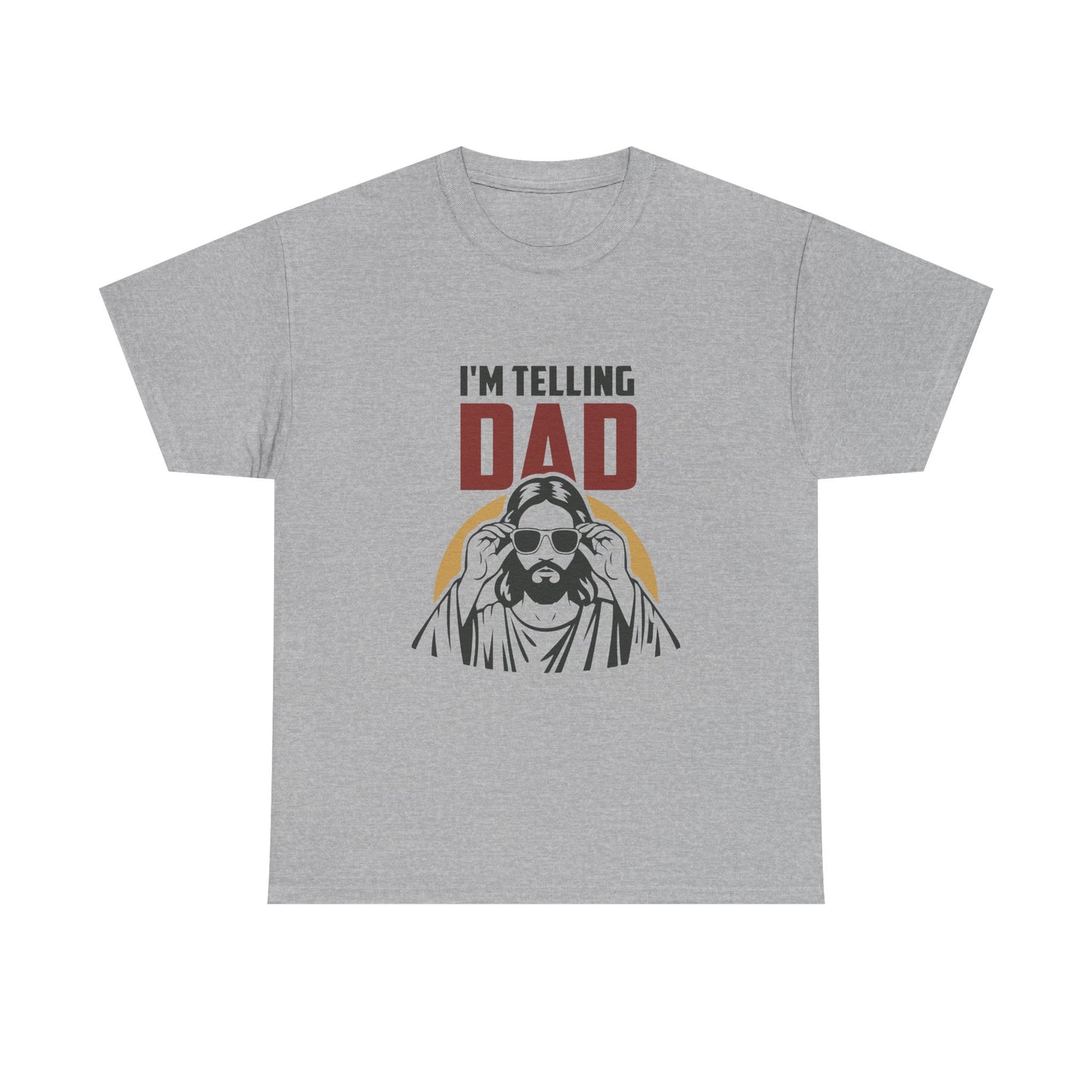 I'm Telling Dad T‑Shirt — Funny Retro Jesus Graphic Tee for Fathers Day & Family Gifts
