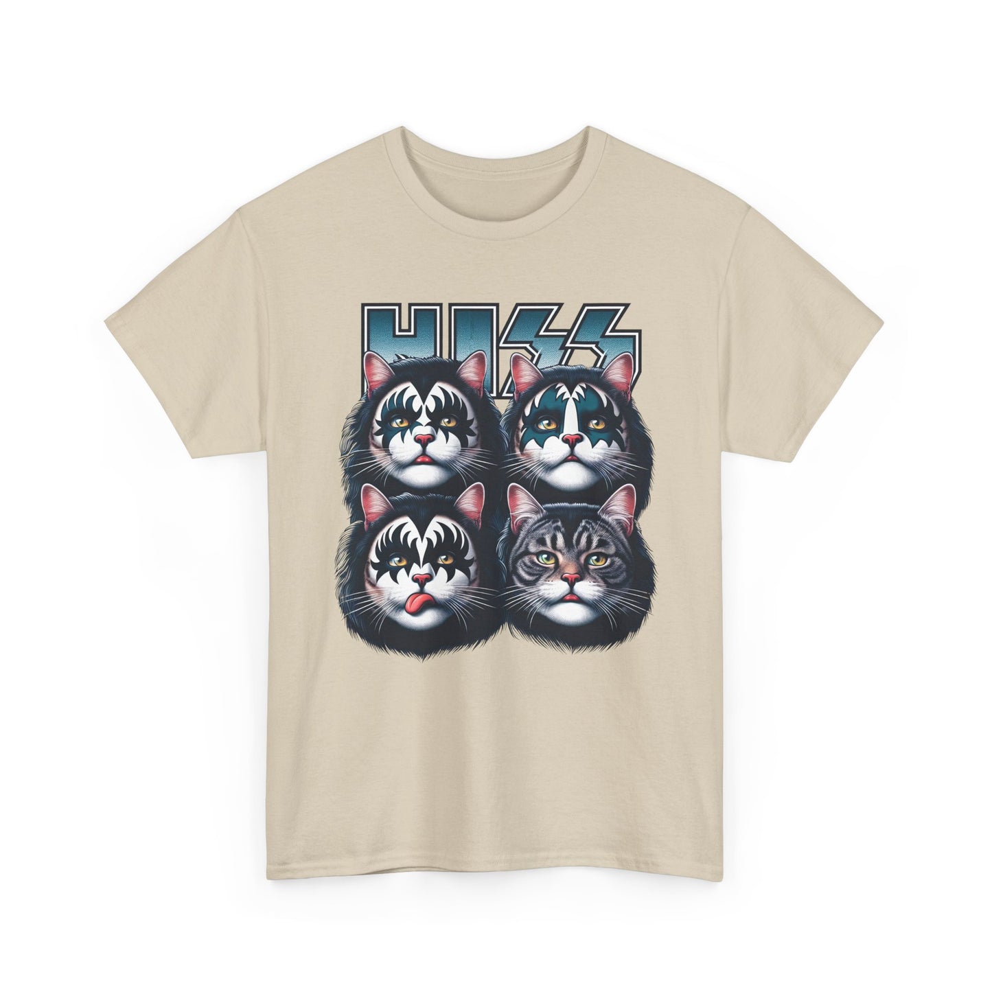 KISS-Style Rock Cat Band T-Shirt