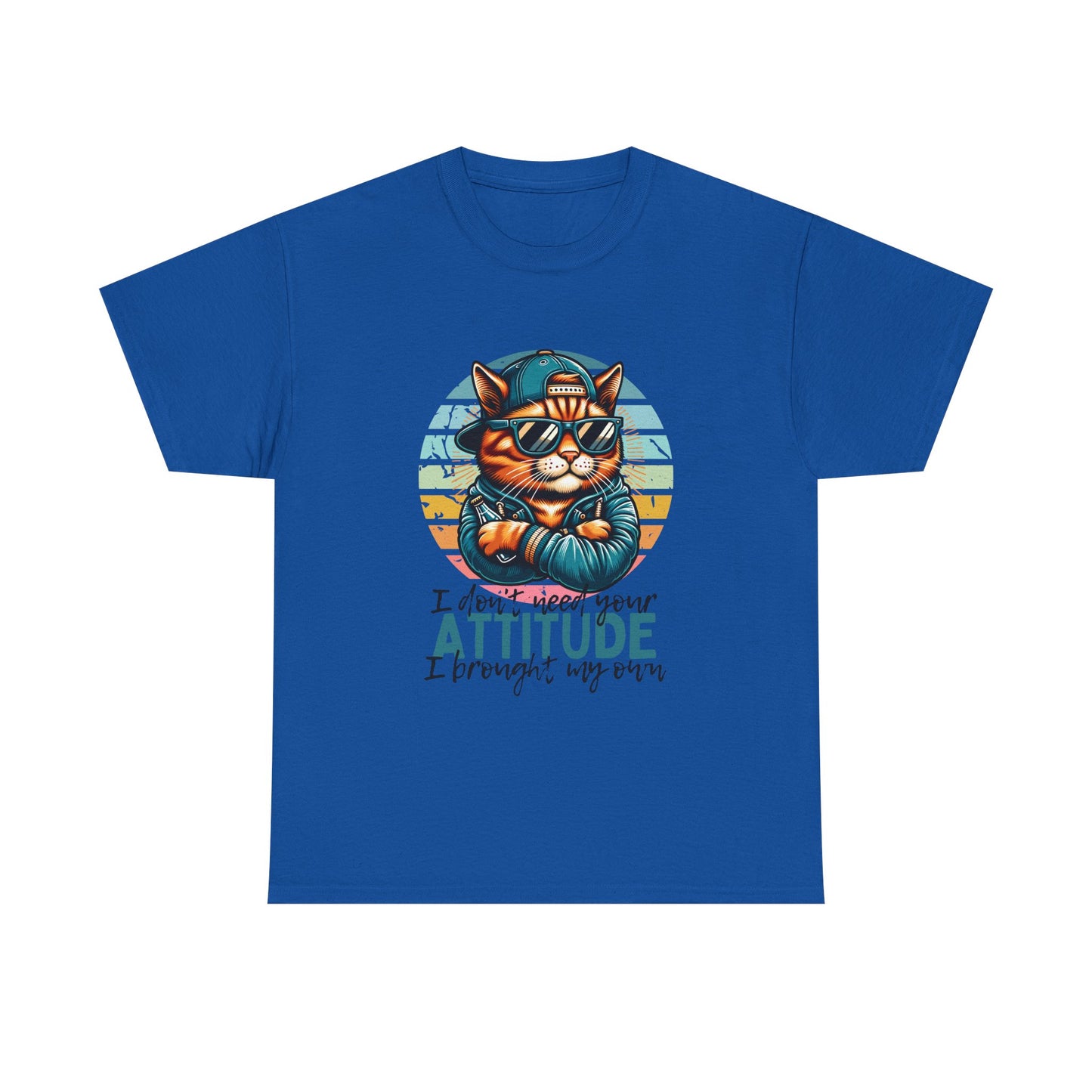 Cat Attitude T-Shirt – Retro Cool Cat Graphic Tee ("I didn’t lose my attitude, I brought my own")