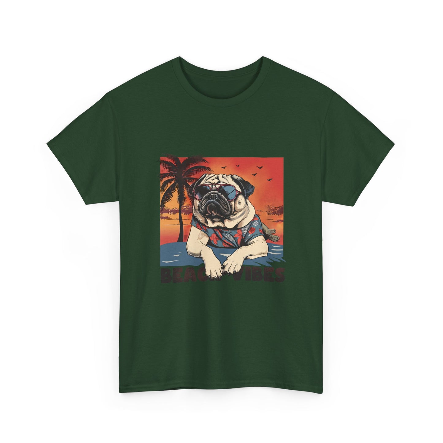 Beach Vibes Pug T‑Shirt