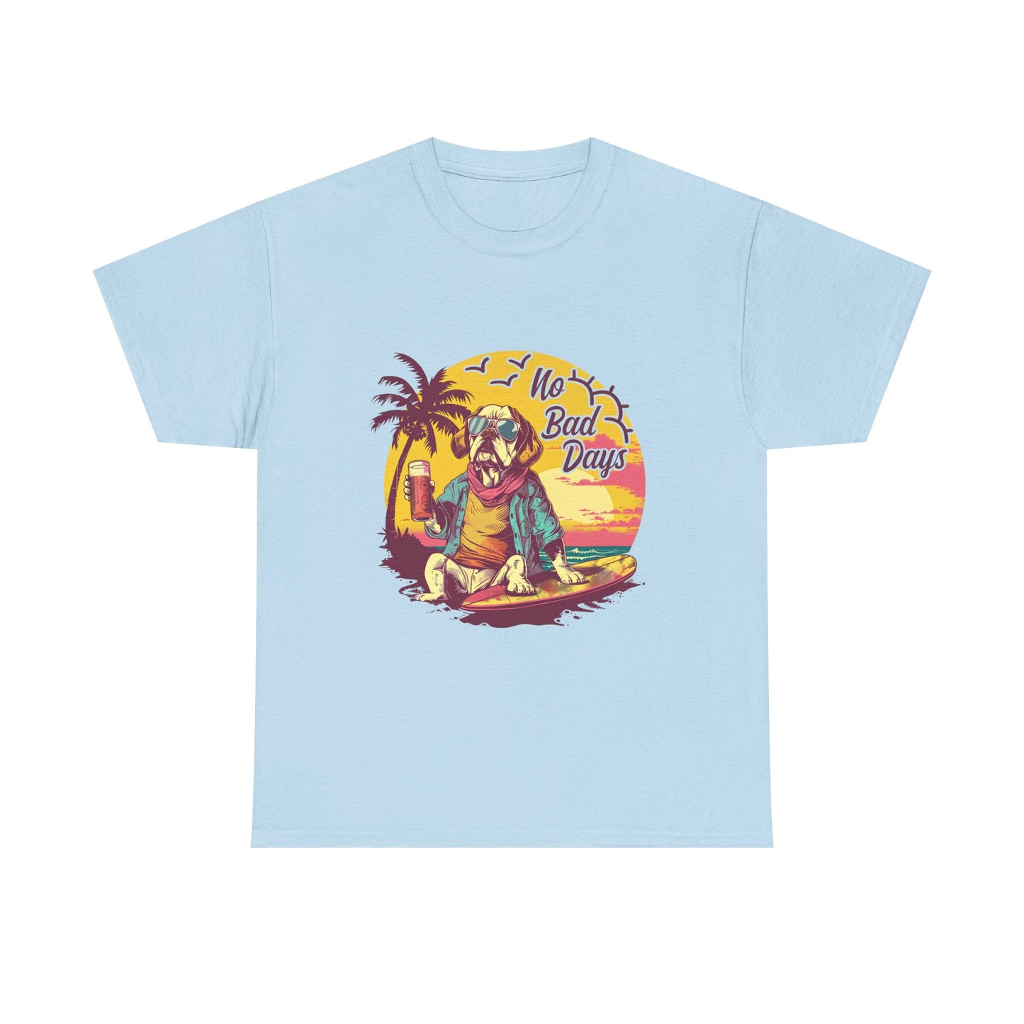 T-Shirt — "No Bad Days" Surf Sloth Retro Beach Tee