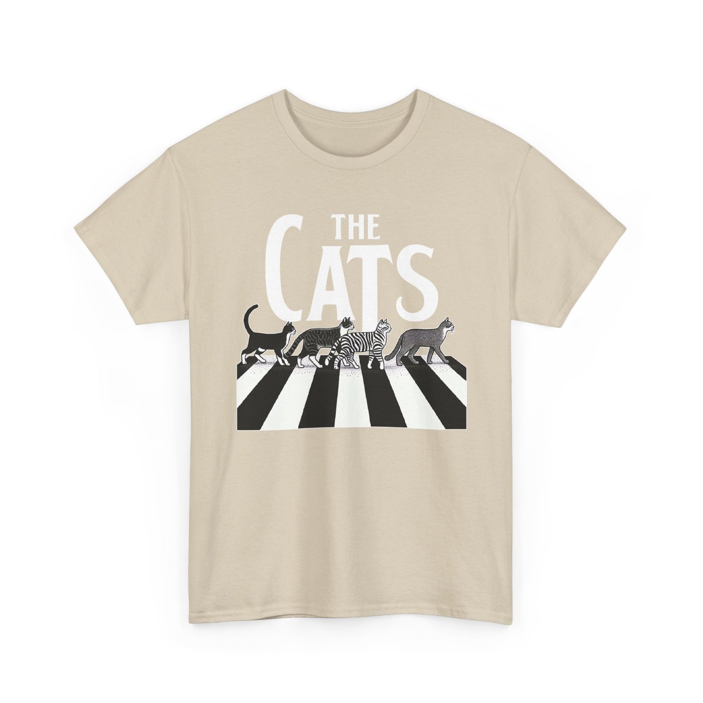 Cats Crossing T‑Shirt — Retro Black & White Cat Walk Graphic Tee