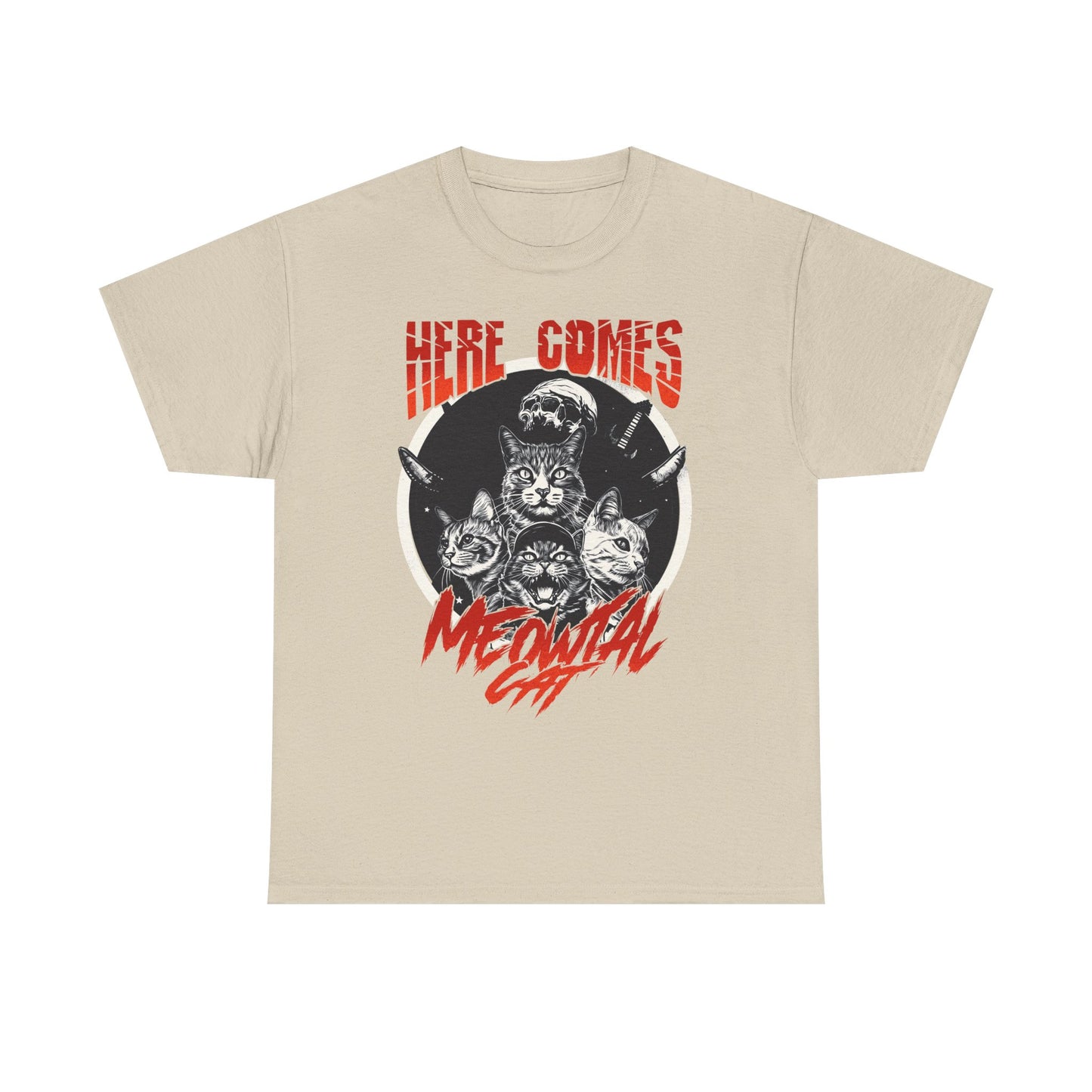 Here Comes Meowtal Cat Band T-Shirt