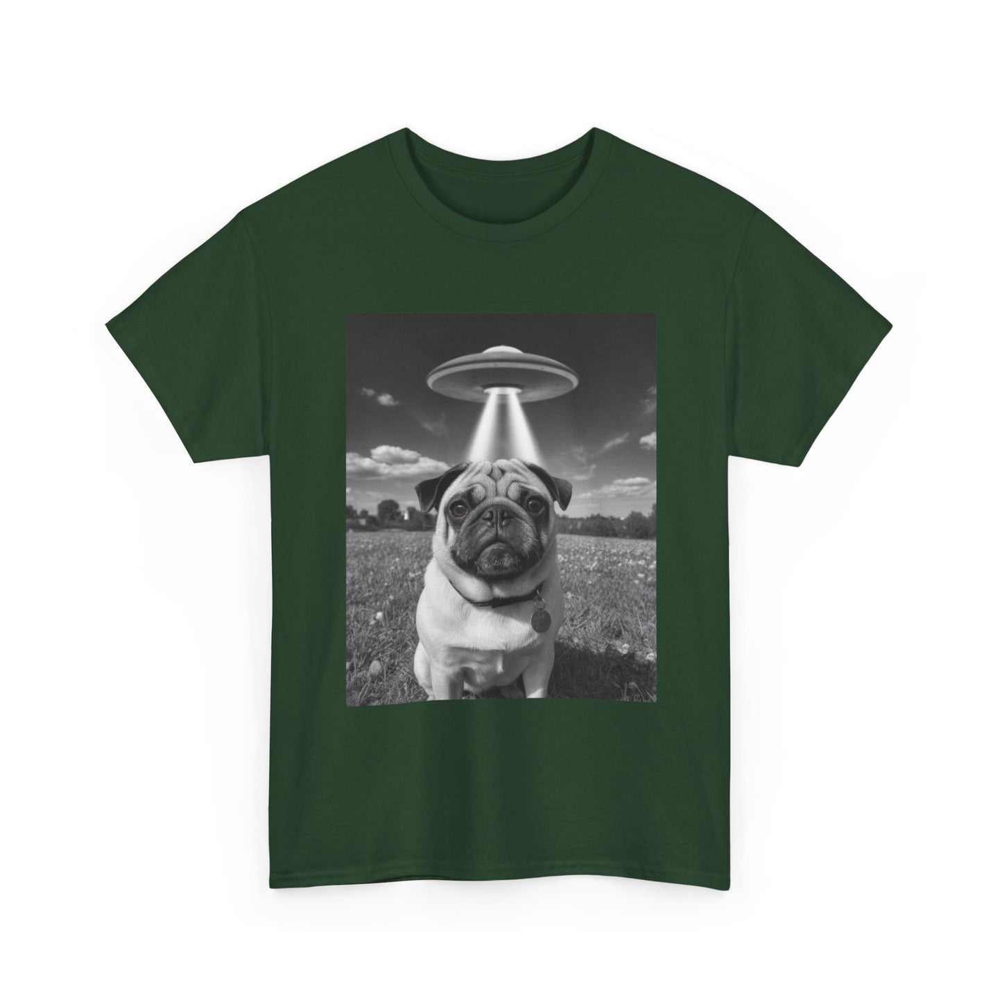 Pug Abduction Tee - Funny UFO Dog Graphic Shirt
