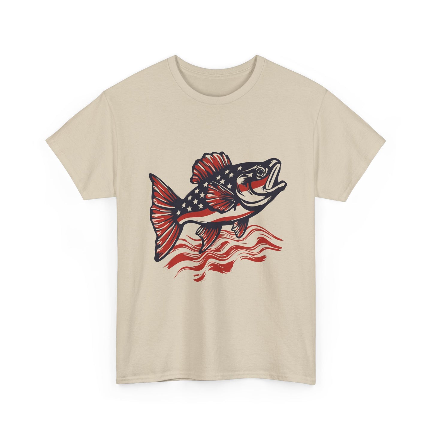 Walleye Fishing Graphic Tee – Retro Red & Black Fish Design