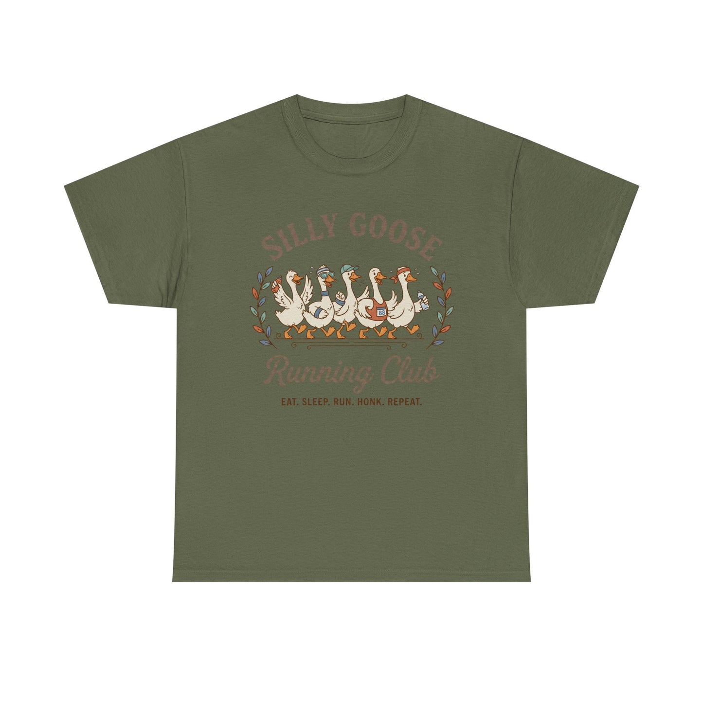 Silly Goose Running Club T‑Shirt — Funny Runner Tee (Eat. Sleep. Run. Honk. Repeat.)
