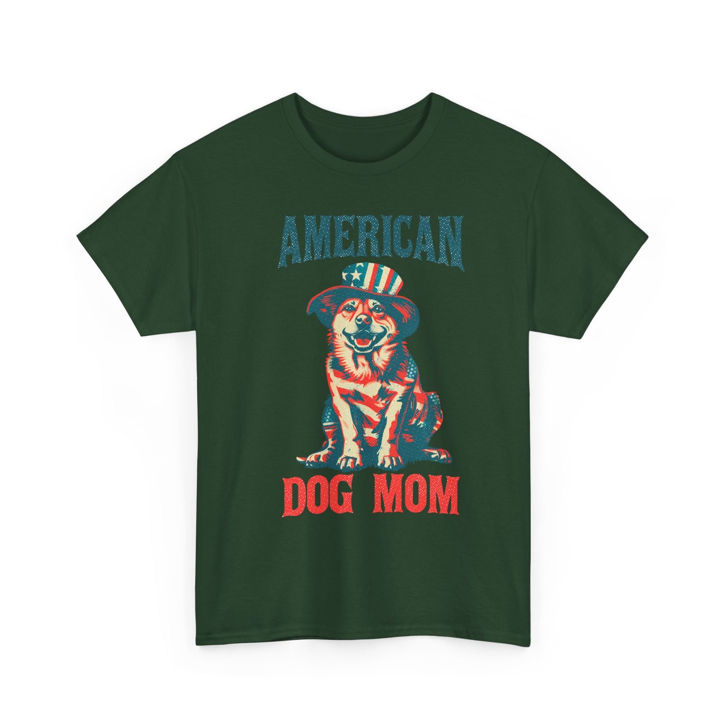 American Dog Mom T-Shirt — Patriotic Pup Tee for Dog Lovers