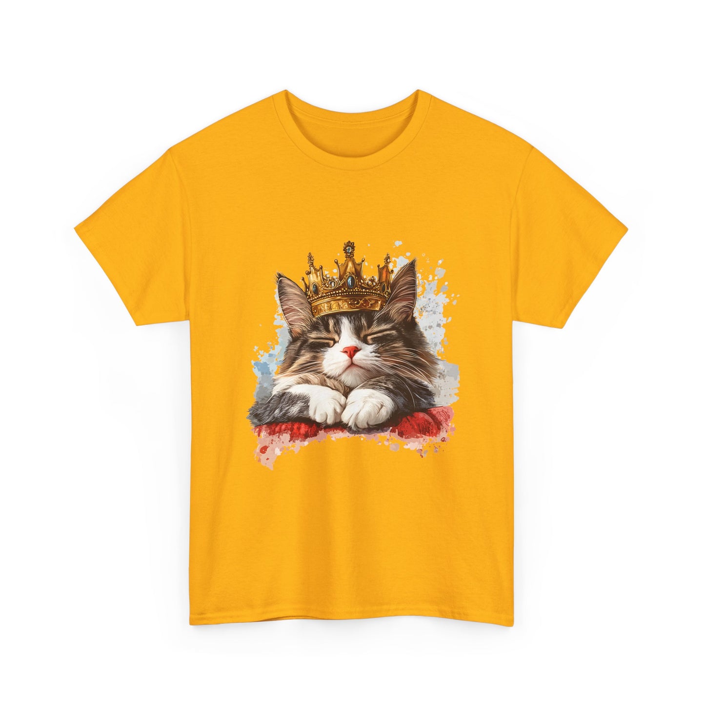 Cat King T-Shirt — Regal Crowned Cat Graphic Tee