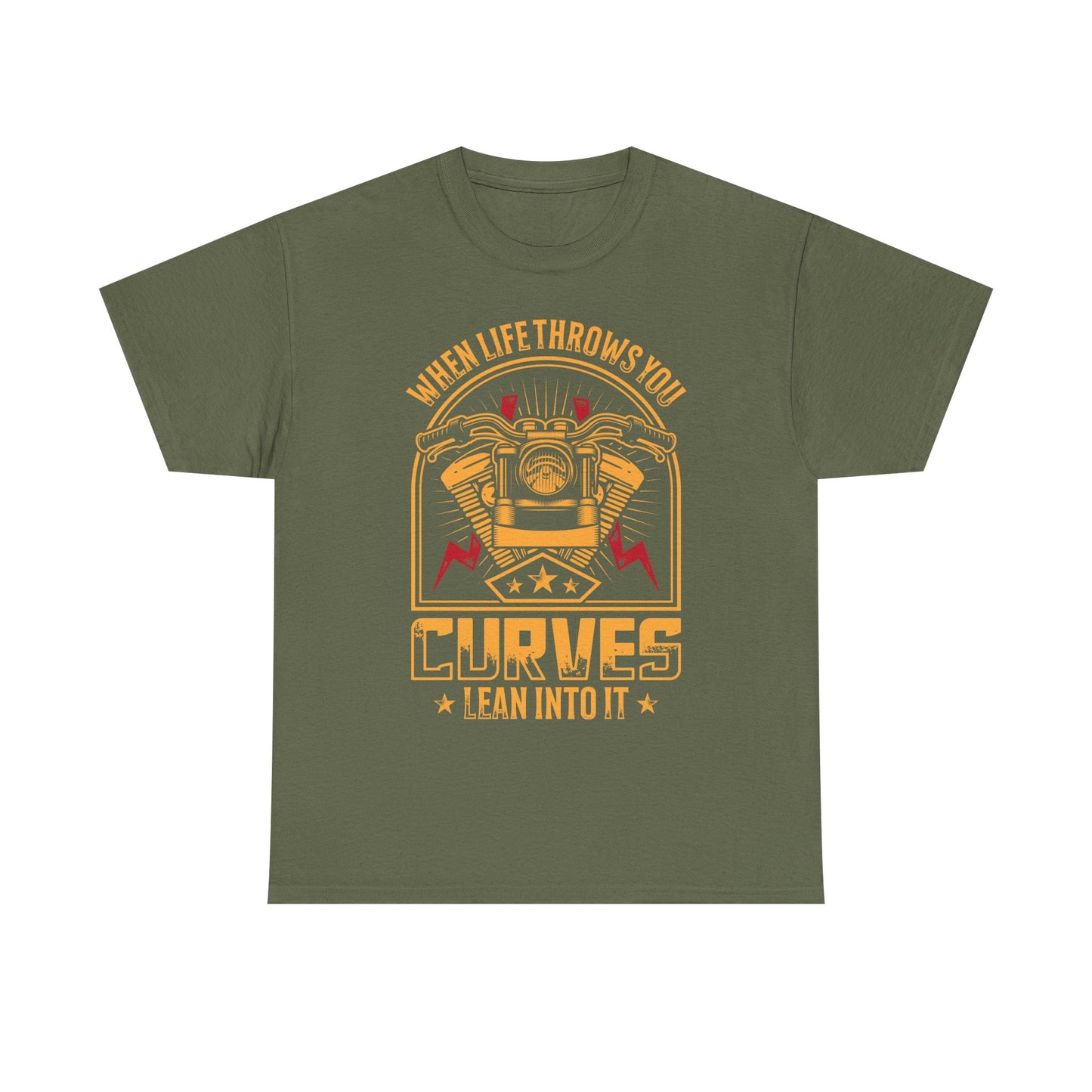 Motorcycle Tee — “When Life Throws You Curves, Lean Into It”