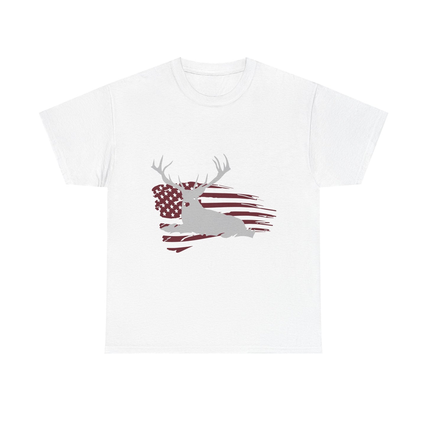 Patriotic Deer Flag T‑Shirt – American Hunting Graphic Tee