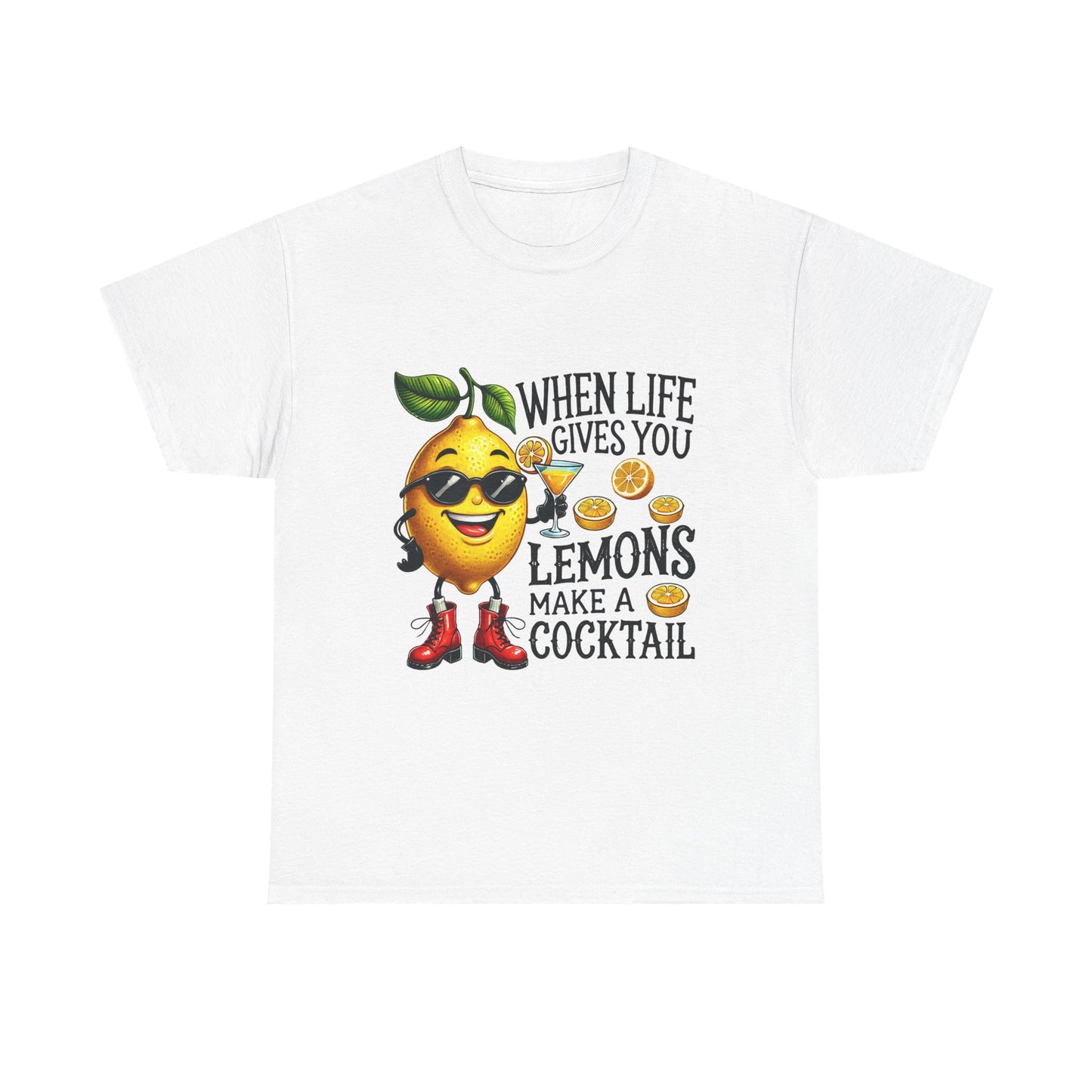 T-Shirt — "When Life Gives You Lemons Make a Cocktail" Funny Lemon Graphic Tee
