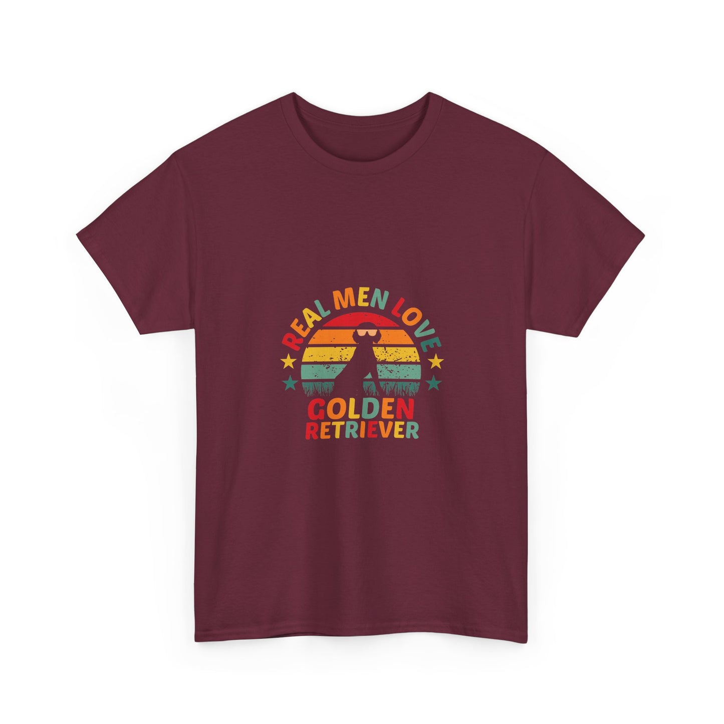 T-Shirt — "Real Men Love Golden Retriever" Retro Dog Tee