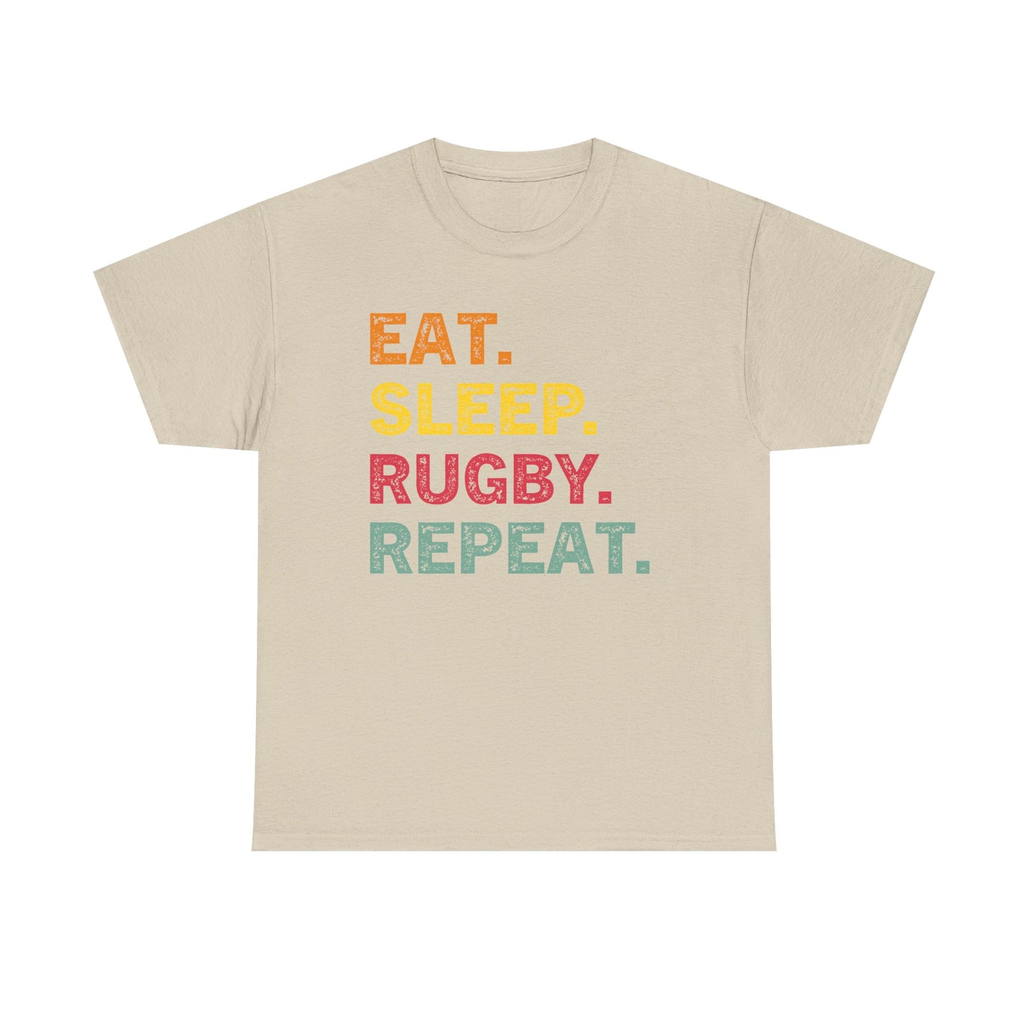 Rugby T-Shirt – "Eat. Sleep. Rugby. Repeat." Graphic Tee for Players & Fans