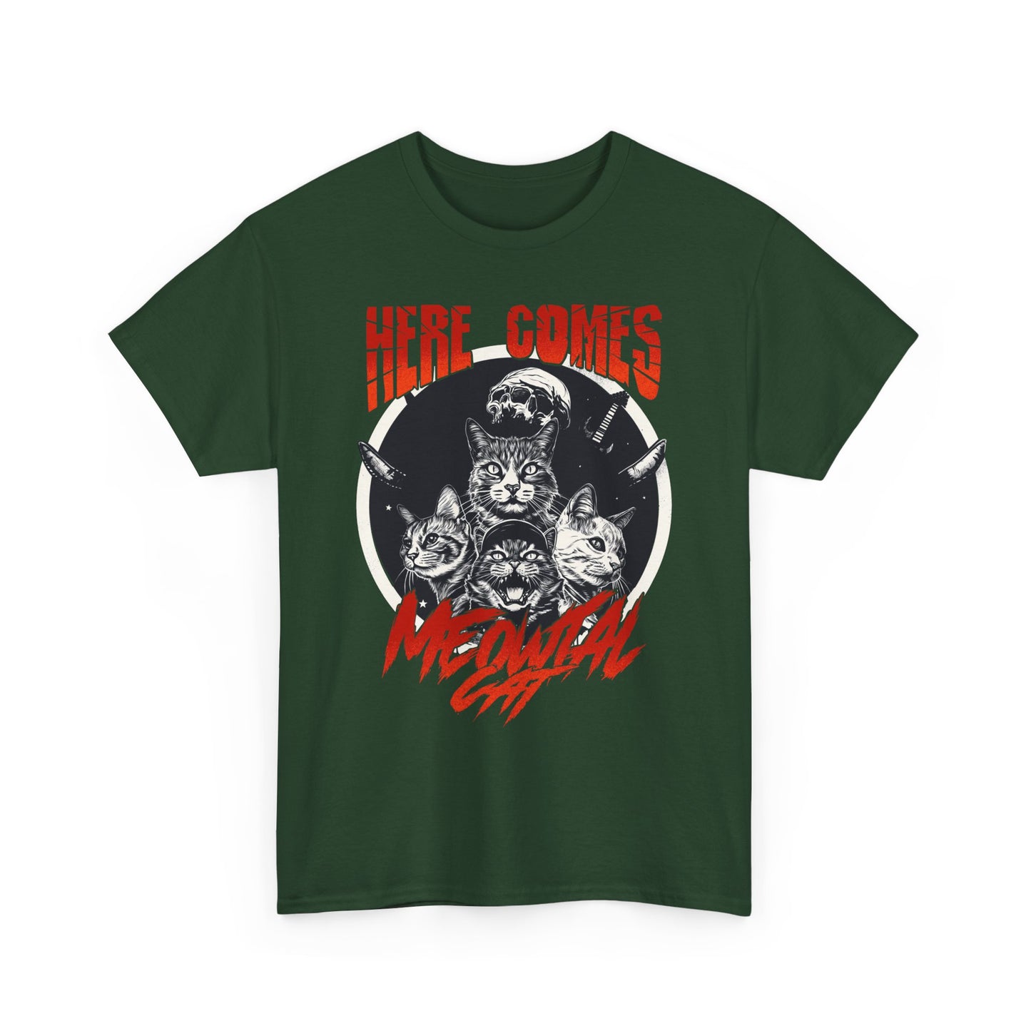 Here Comes Meowtal Cat Band T-Shirt